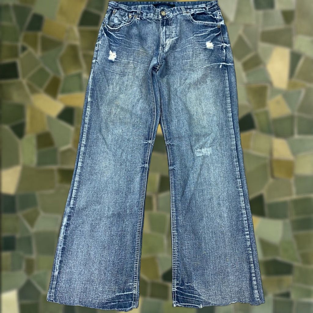 Ecko Unltd. VINTAGE Ecko Unltd. Men's Denim Jeans Size 34 Relaxed Fit Bootcut Distressed Raw Hem Hip Hop Grunge Blue Size US 32 / EU 48 - 1 Thumbnail