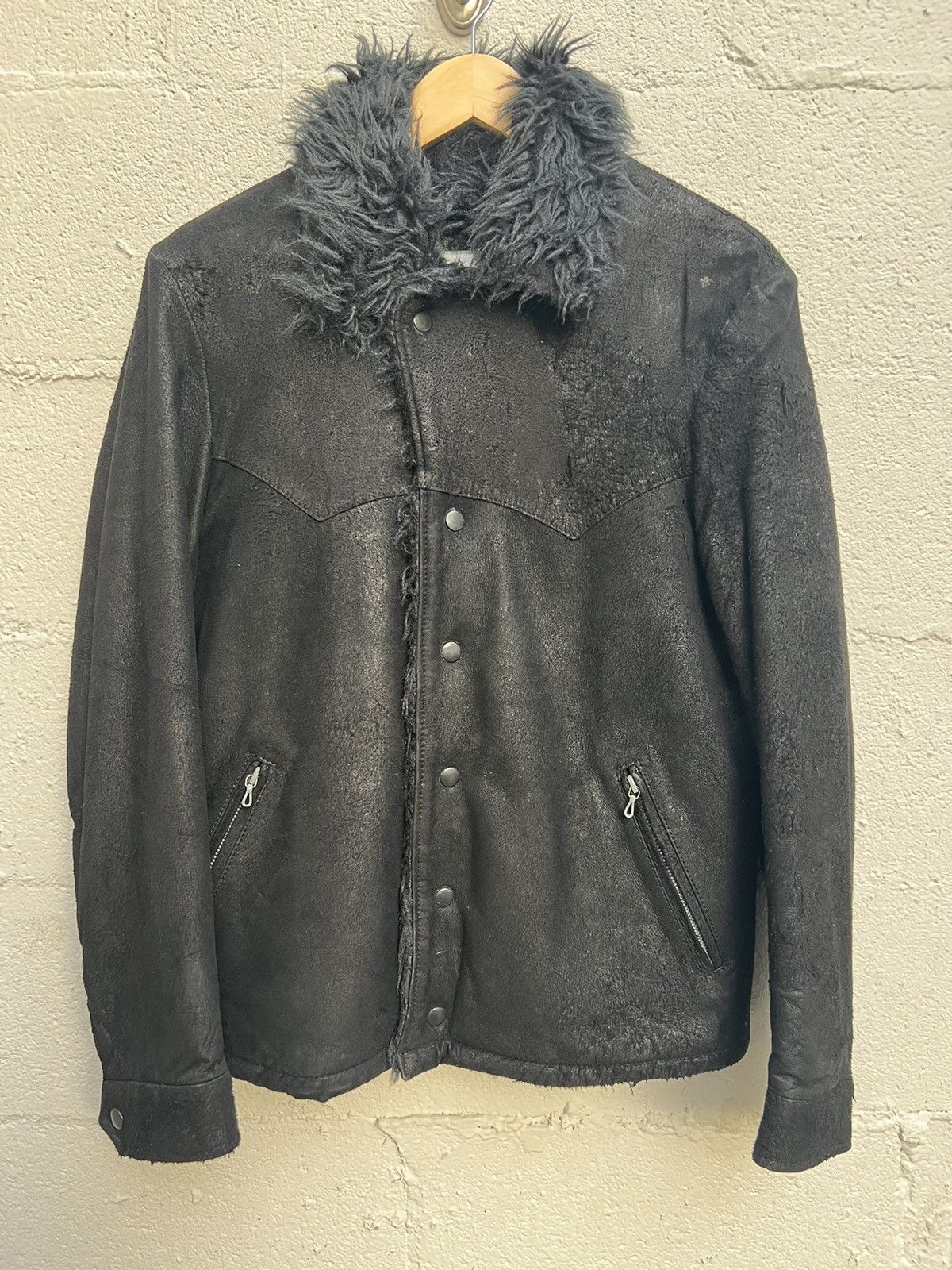 Attachment Attachment Blistered Leather Jacket Wool Lined Size US L / EU 52-54 / 3 - 8 Thumbnail
