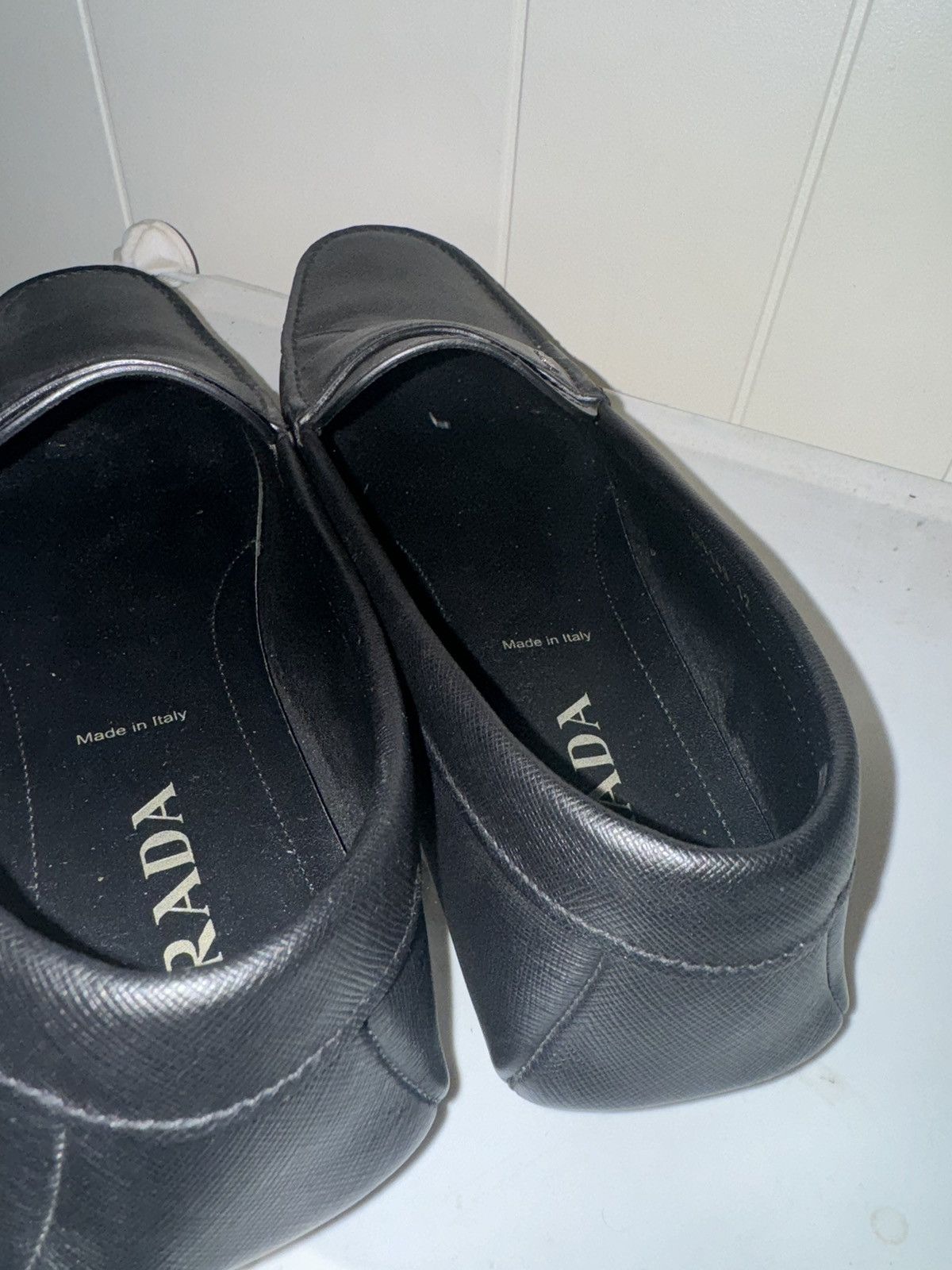 Prada Prada Black Saffiano Men's Penny Driving Loafer Size US 13 / EU 46 - 8 Thumbnail