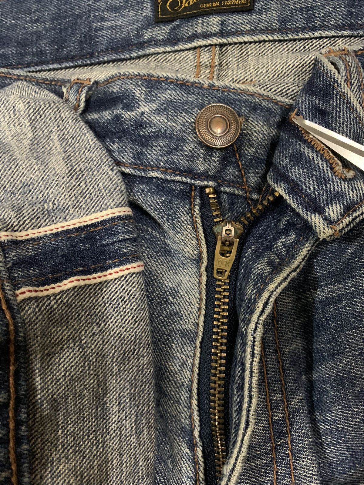 Hysteric Glamour Vintage Sacrifice Japan Selvedge Acid Wash Buckle Back Jeans Size US 30 / EU 46 - 4 Thumbnail