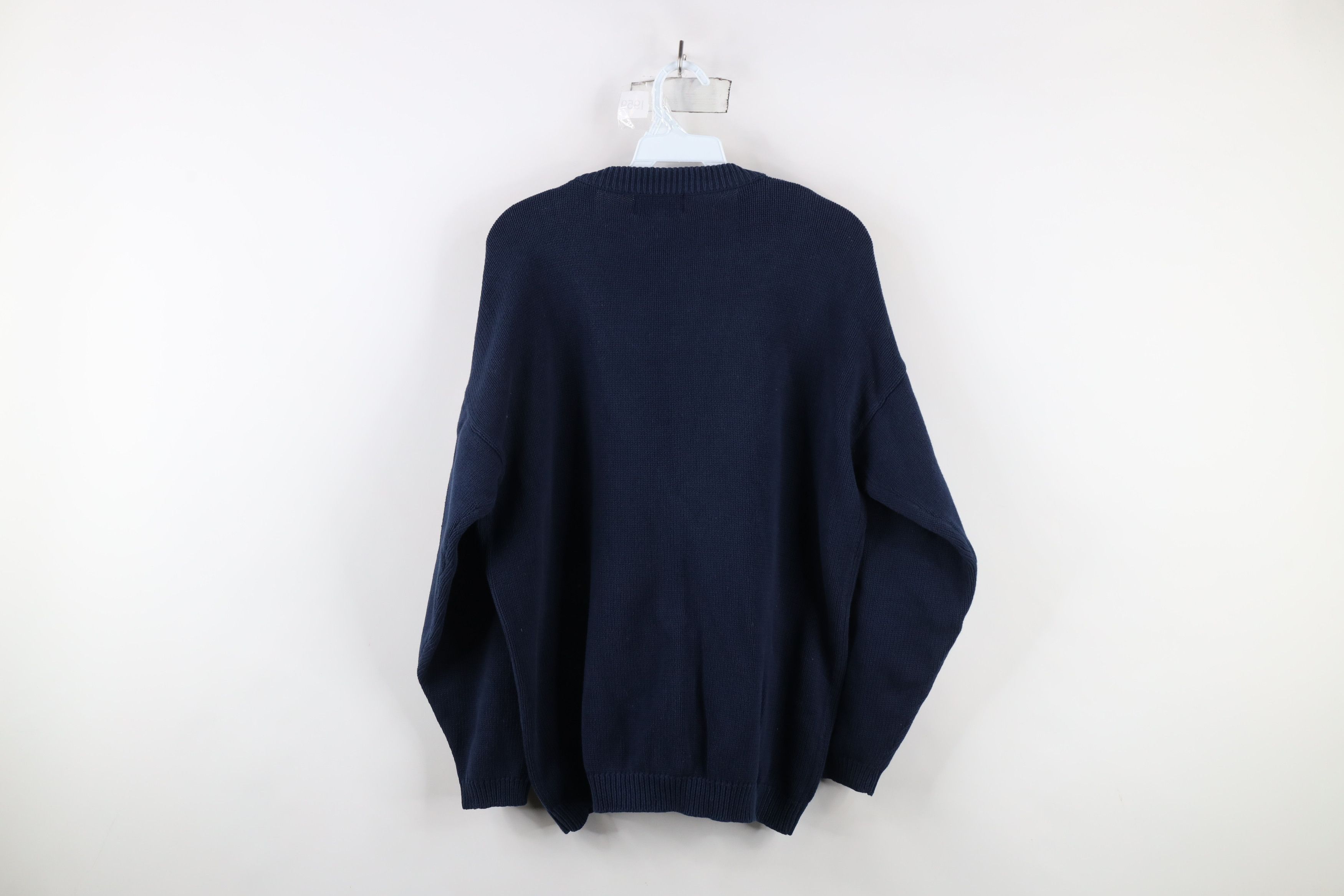 Vintage Vintage 90s Streetwear Cotton Knit Cardigan Sweater Blue Size L / US 10 / IT 46 - 8 Thumbnail