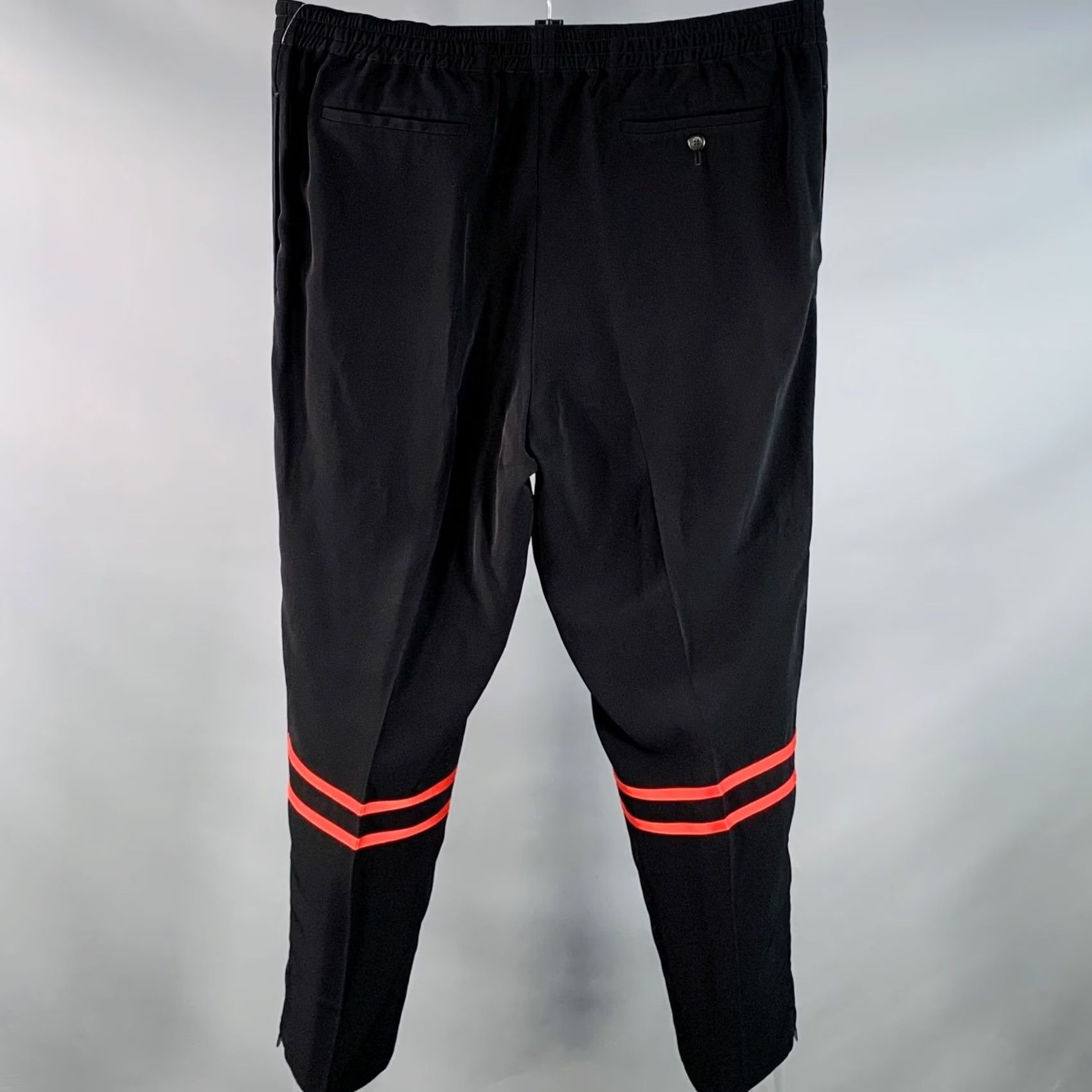 Alexander McQueen ALEXANDER MCQUEEN Size 38 Black Red Stripe Viscose Blend Casual Pants Men Size US 38 / EU 54 - 2 Thumbnail