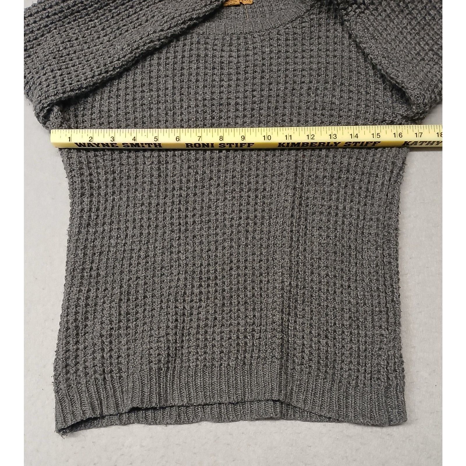 Other Love By Design (Medium) Unisex Gray Waffle Knit Sweatshirt Size M / US 6-8 / IT 42-44 - 3 Thumbnail