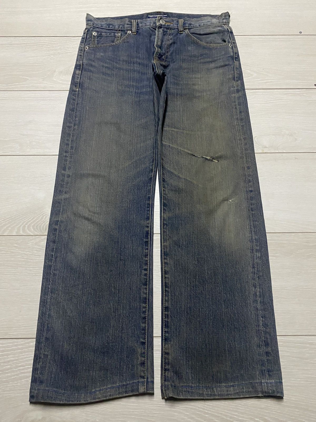 Japanese Brand Japanese Villand Mud Wash Distressed Loose Jeans Size US 31 - 1 Thumbnail