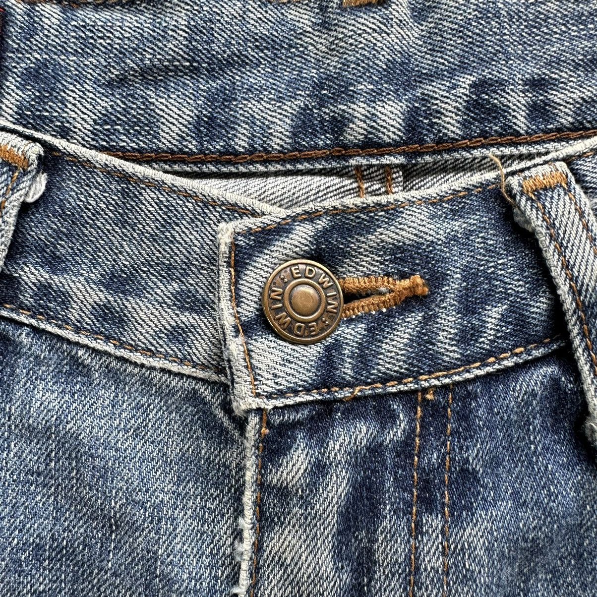 Japanese Brand Vintage Edwin Distressed Faded Denim Jean Pant W28 Size US 28 / EU 44 - 4 Thumbnail