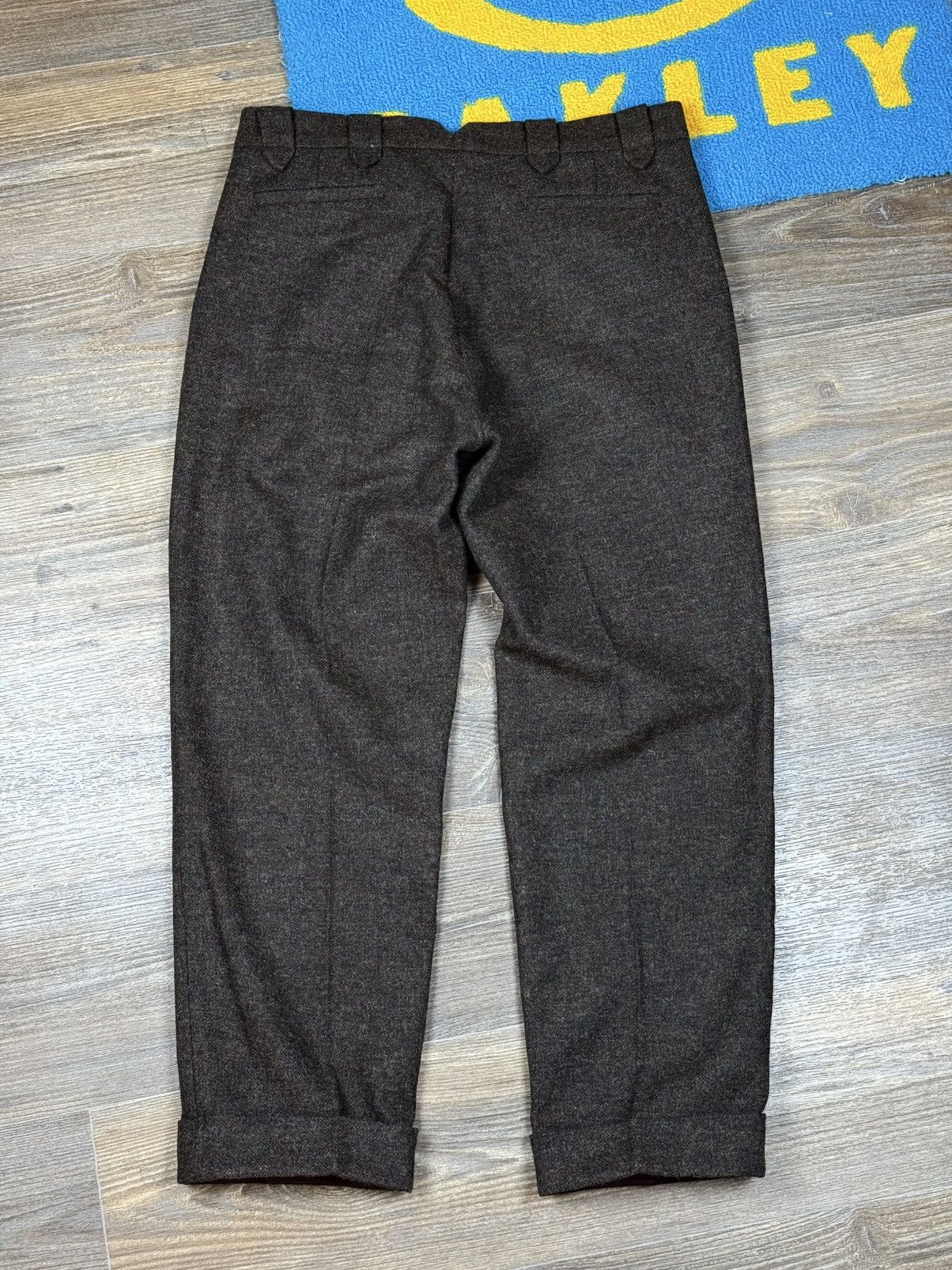 Fleurs de Bagne Wool Tweed Brown Trousers Pant