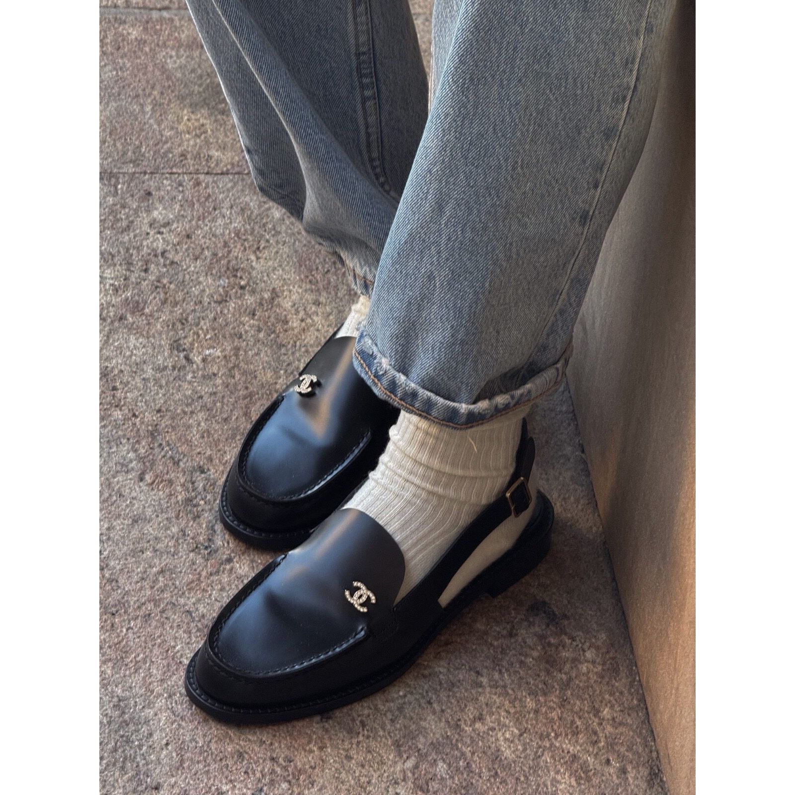 Chanel Chanel REV Black Leather CC Crystal Logo Coco Sling Size US 9.5 / IT 39.5 - 3 Thumbnail