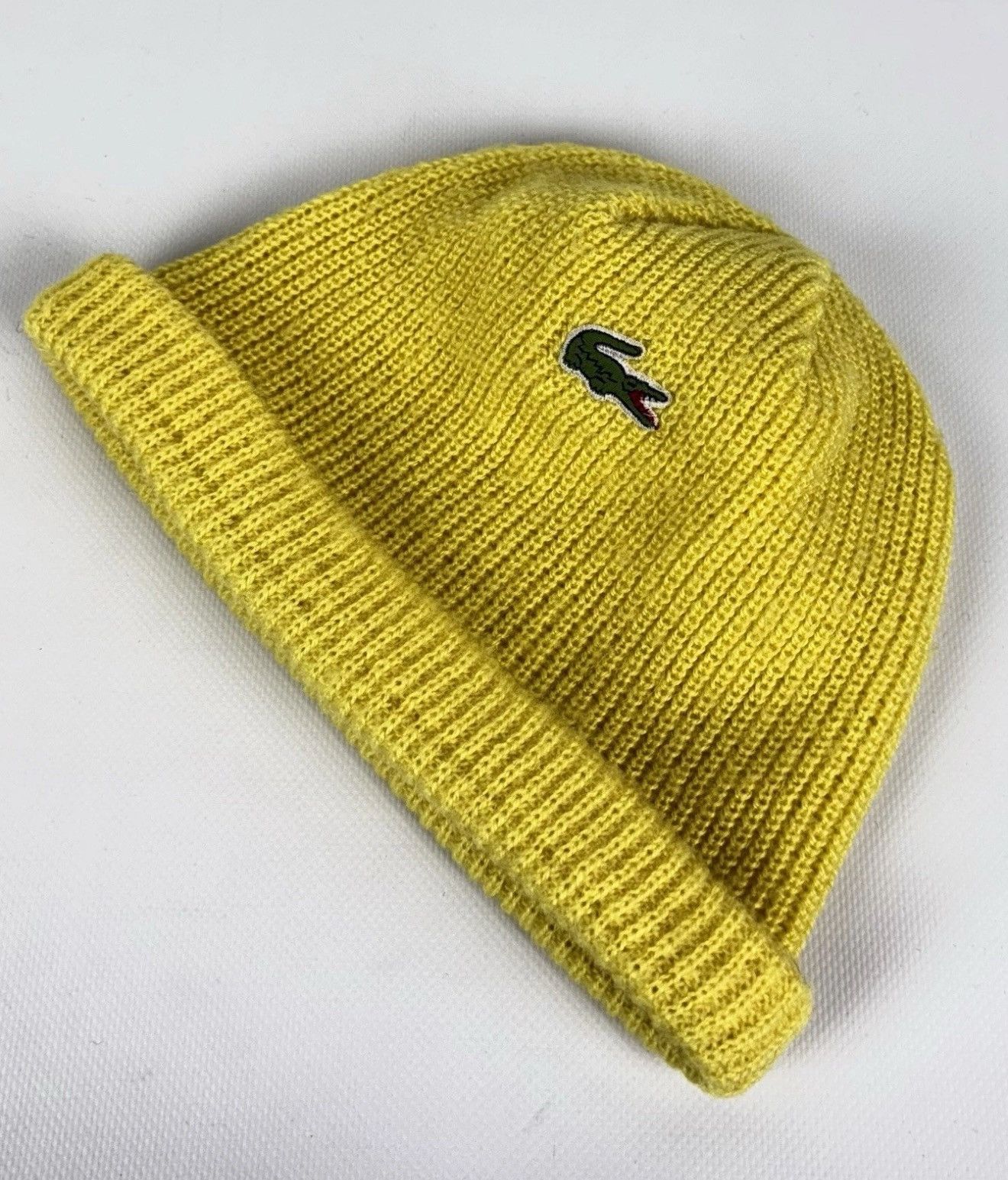 Lacoste Vintage Lacoste Acrylic Beanie Hat One Size Knit Yellow Top Size ONE SIZE - 3 Thumbnail