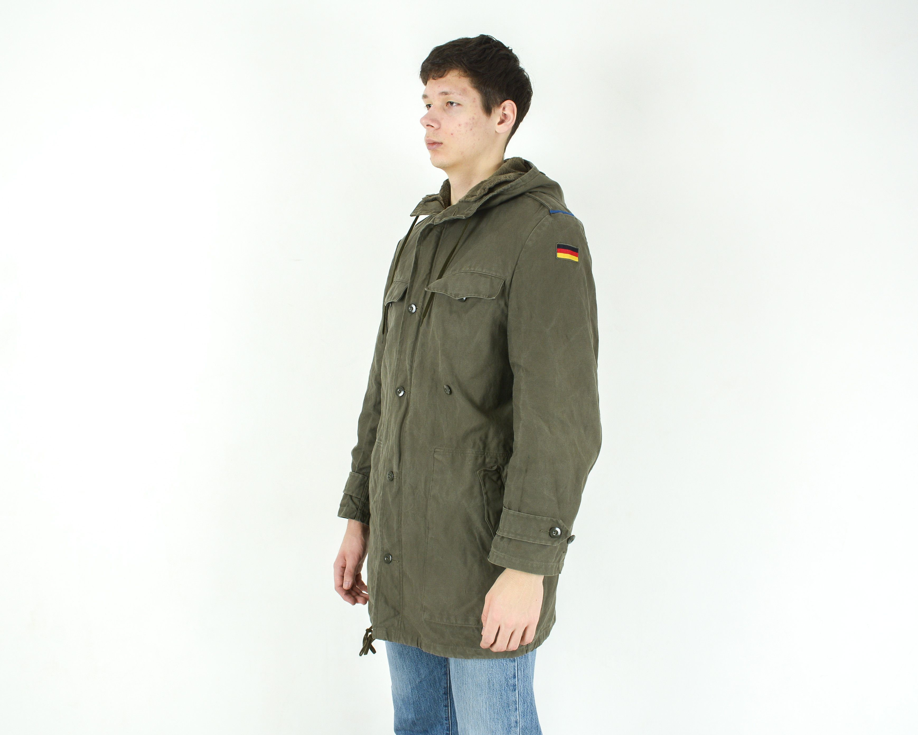 image of Bundeswehr x German Army Trainers Schwarz Sulzbach 1982 West Germany Army M Parka Jacket Coat in Da
