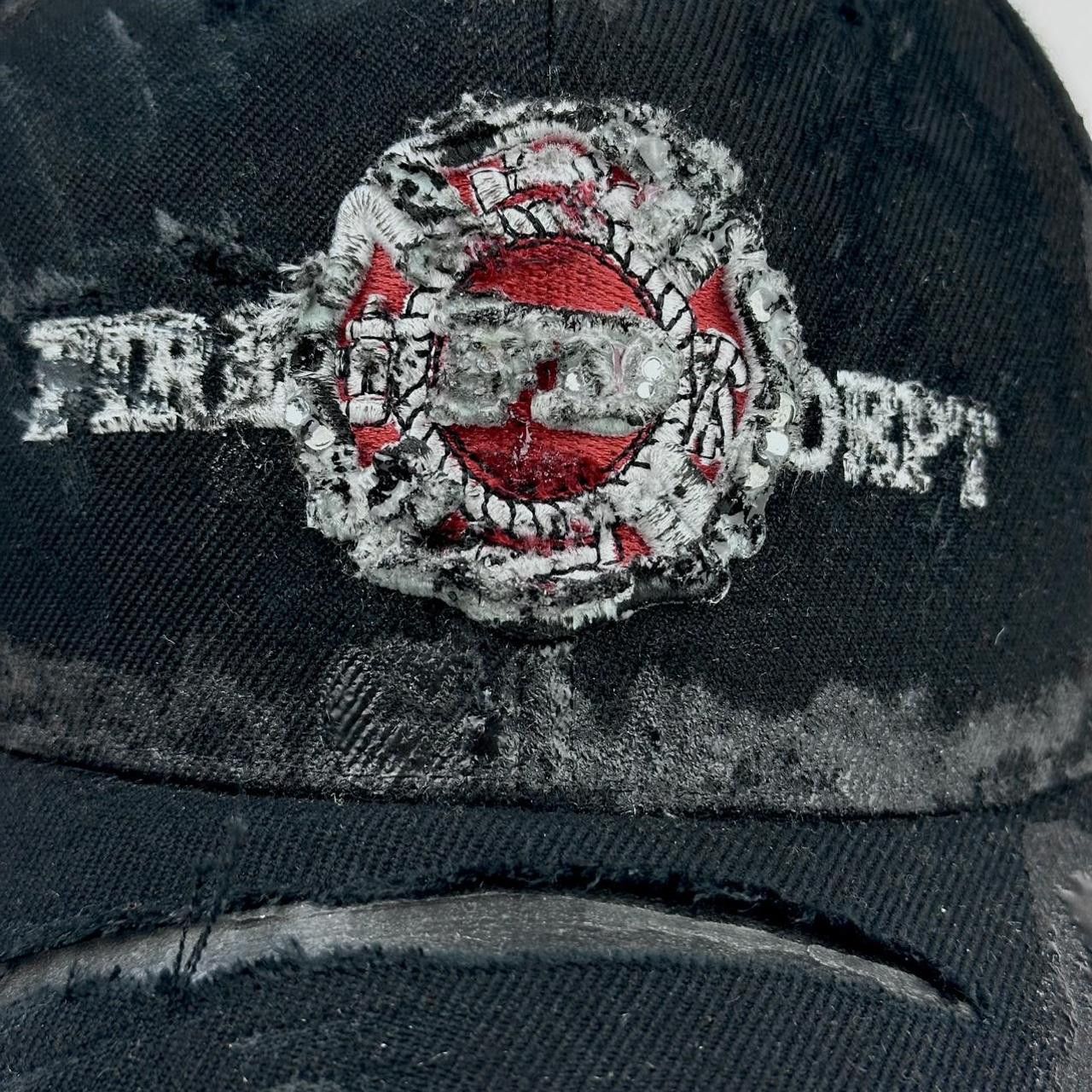 Other ASTROBOI* 'Fire Dept.' Black Distressed Rhinestone Hat Size ONE SIZE - 3 Thumbnail