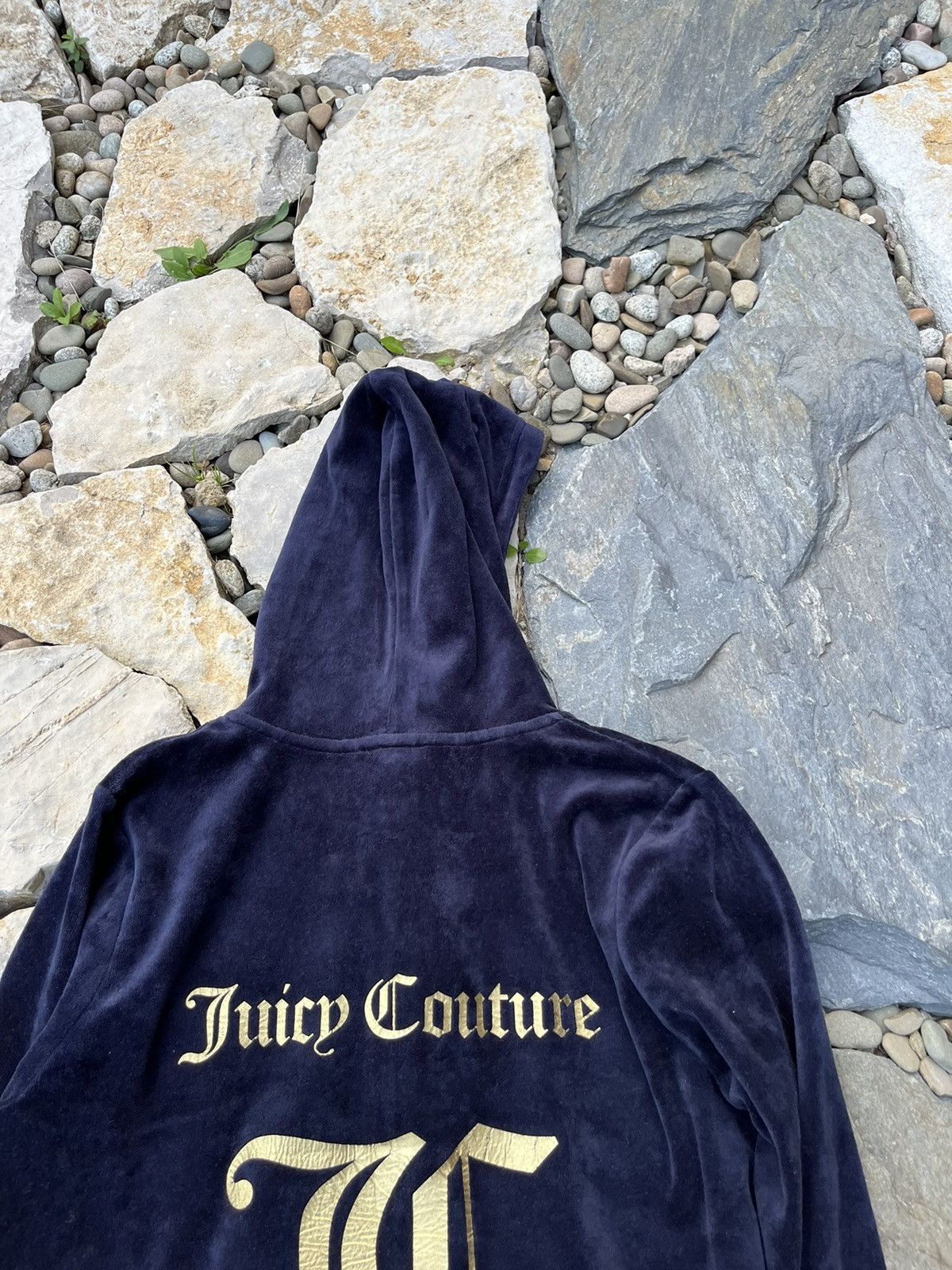Juicy Couture × Vintage Vintage Juicy Couture y2k velvet black label zip hoodie gold Size L / US 10 / IT 46 - 15 Thumbnail