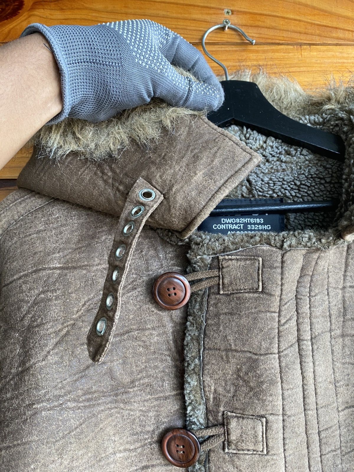 Japanese Brand Houston Type B-7 Shearling Faux Sheepskin Parka Fur Hood Size US M / EU 48-50 / 2 - 13 Thumbnail
