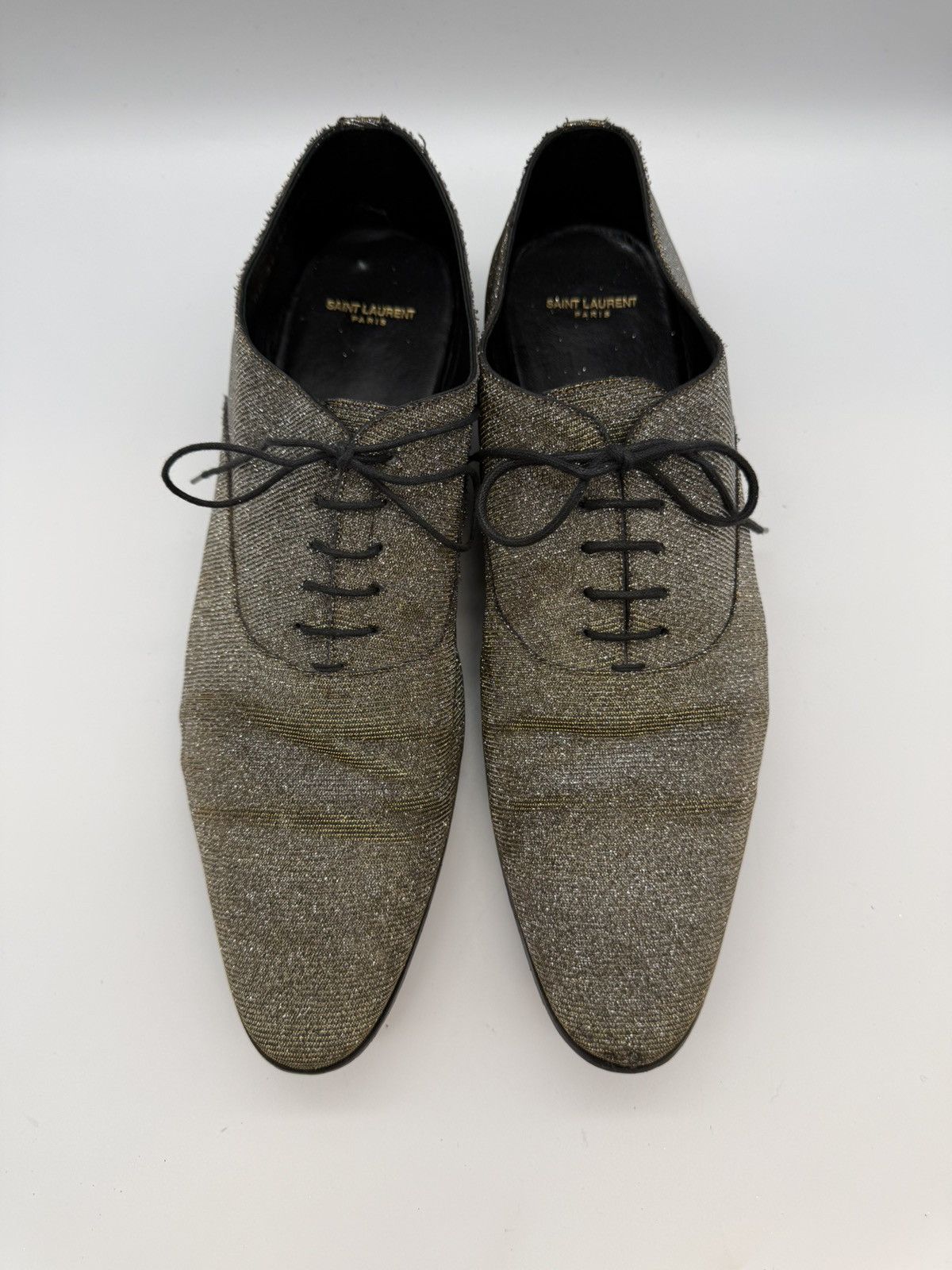 Saint Laurent Paris SAINT LAURENT PARIS-Gold/Silver Lurex Metallic Oxford Derby Size US 11 / EU 44 - 23 Thumbnail
