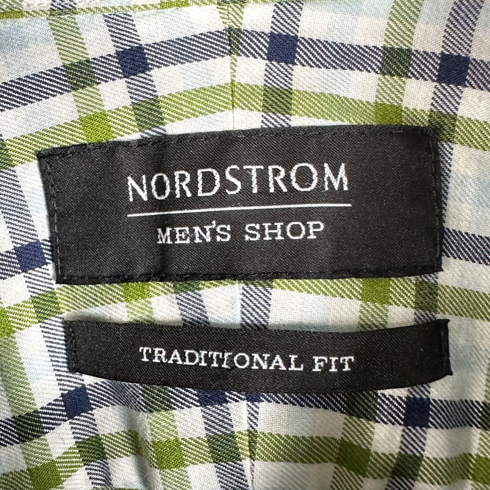 Nordstrom Nordstrom Mens Shop Shirt 2XL Non Iron Traditional Fit Green Blue Plaid Cotton Shirt Button-Up Long Sleeve Casual Business Party/Cocktail Travel Mens Size US XXL / EU 58 / 5 - 4 Thumbnail