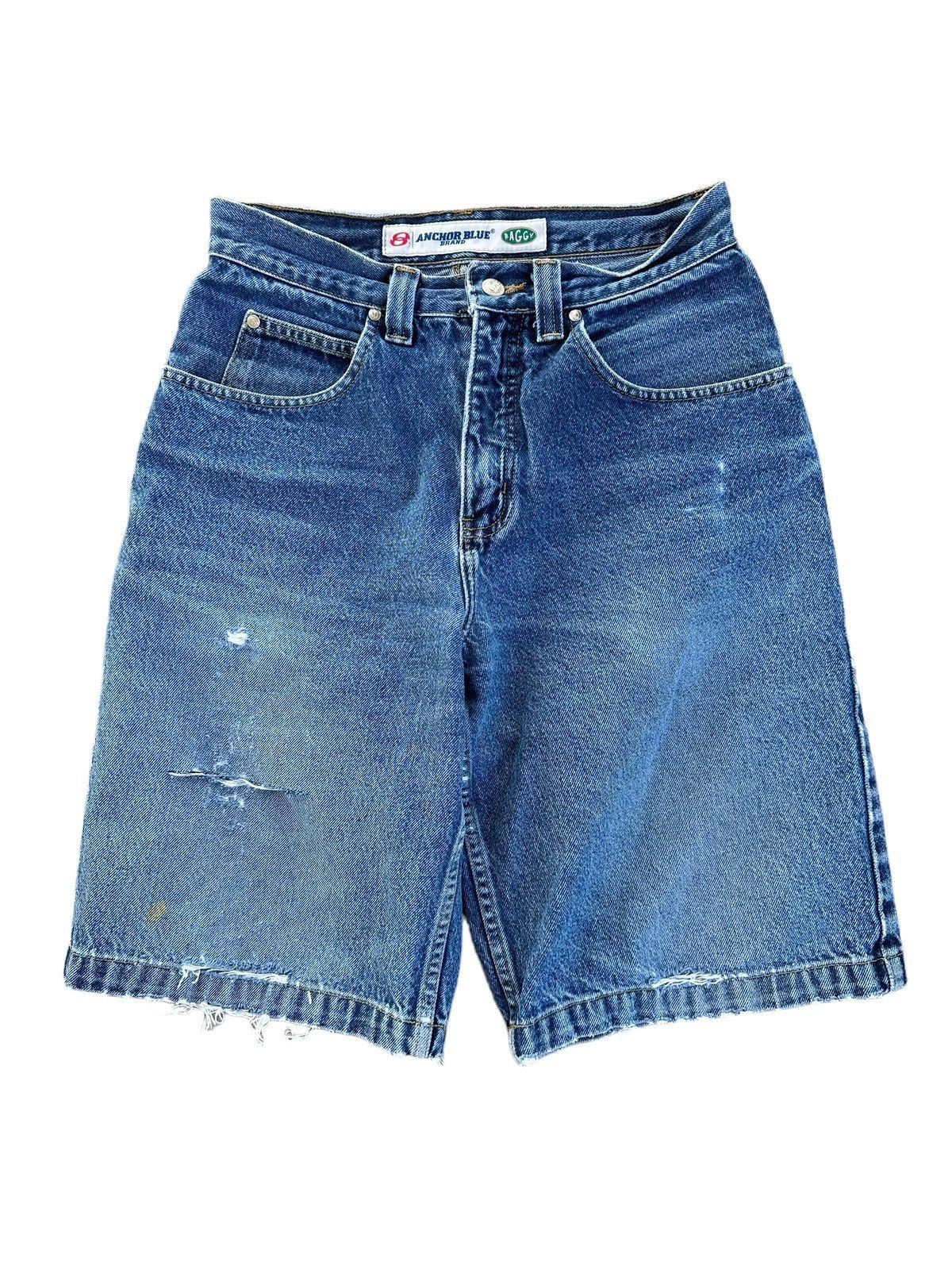 Vintage 90s blue wash cargo denim shorts