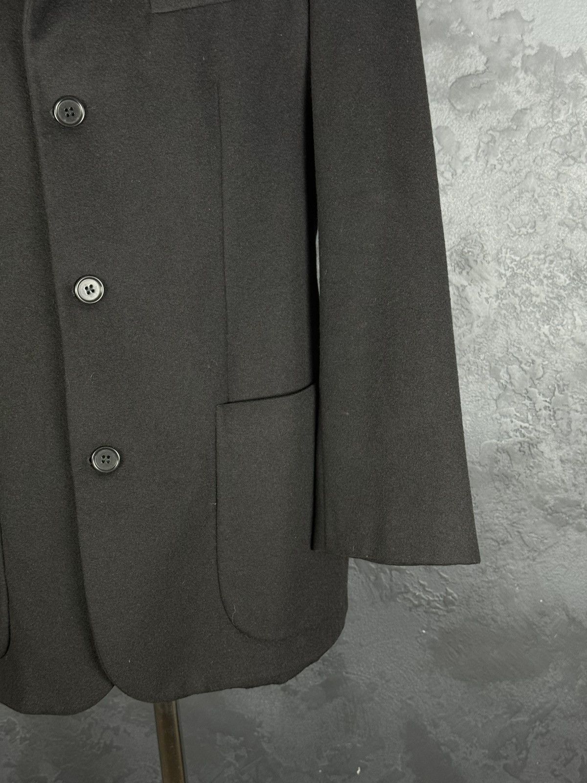 Emporio Armani 90s Vintage Mens EMPORIO ARMANI Black Coat Blazer Wool Italy Size US M / EU 48-50 / 2 - 7 Thumbnail