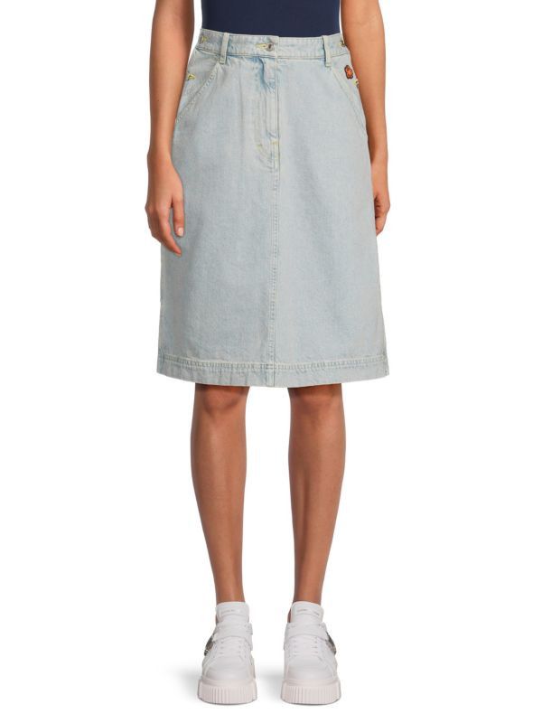 Kenzo o1y1025 Denim Mini Skirt in Sky Blue Size 24" / US 00 / IT 34 - 1 Thumbnail