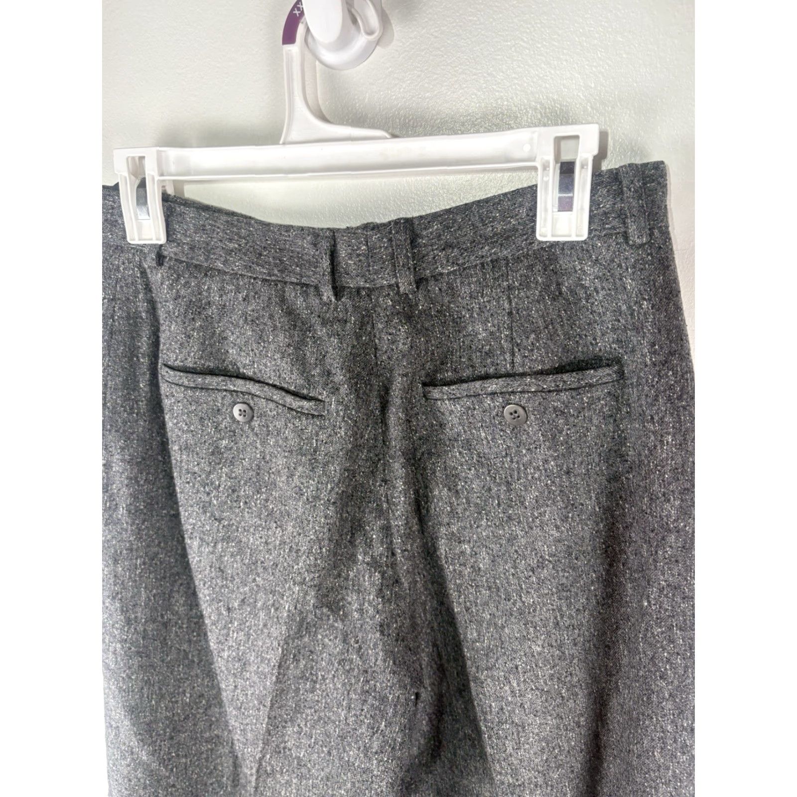 CO VINTAGE Isda & Co Women's Wide Leg Dress Pants Wool Silk Spandex Gray 8 High Rise City Retro Size 30" / US 8 / IT 44 - 5 Thumbnail