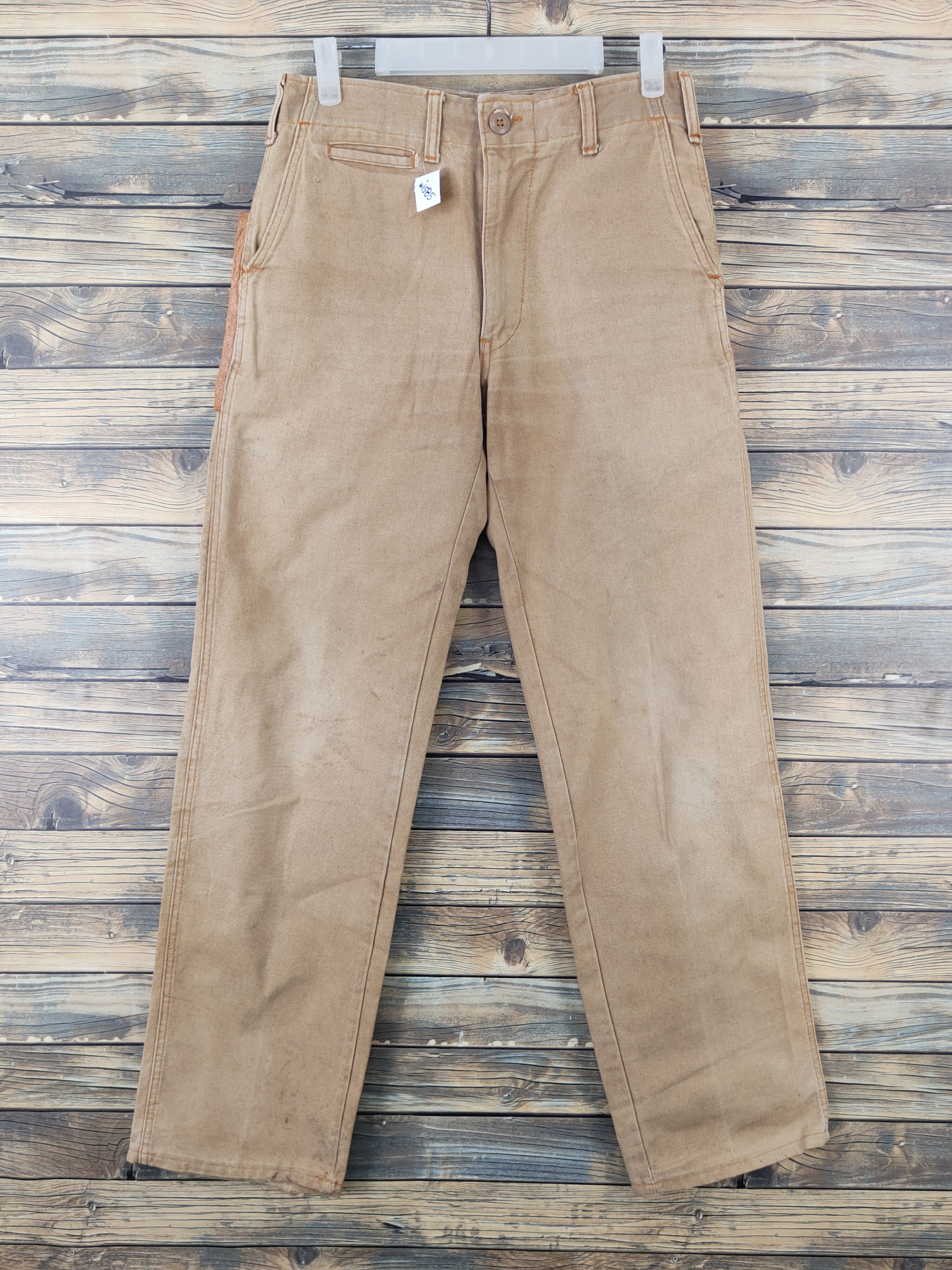 Vintage Collegiate Brown leather back vintage Casual Pants #W1585 Size US 28 / EU 44 - 1 Thumbnail