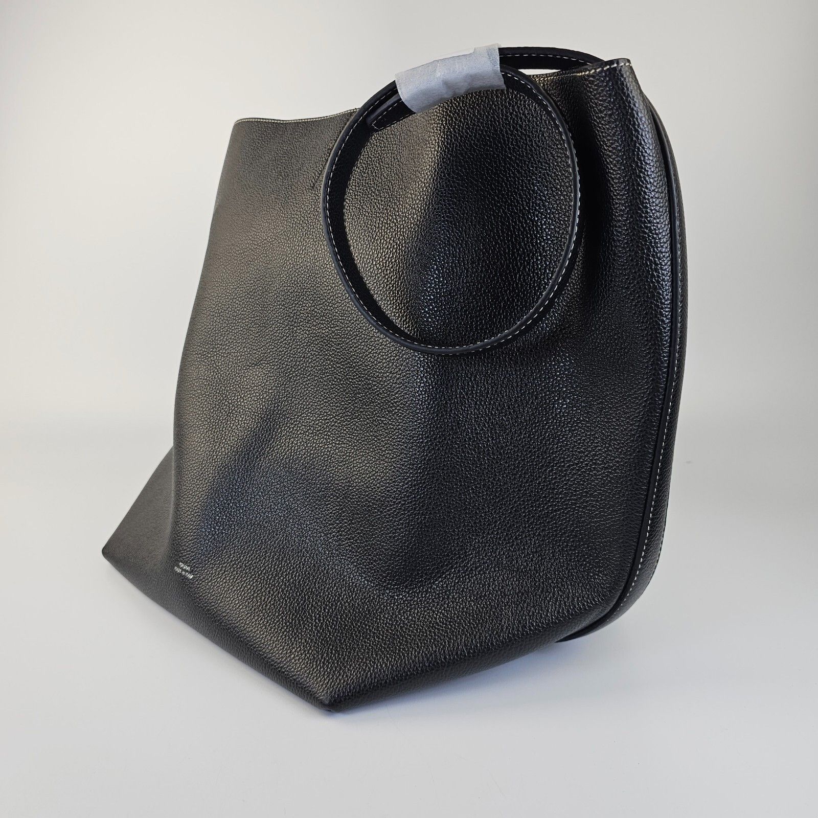 Toteme TOTEME Belted Black Grained Leather Tote Bag New Size ONE SIZE - 6 Thumbnail