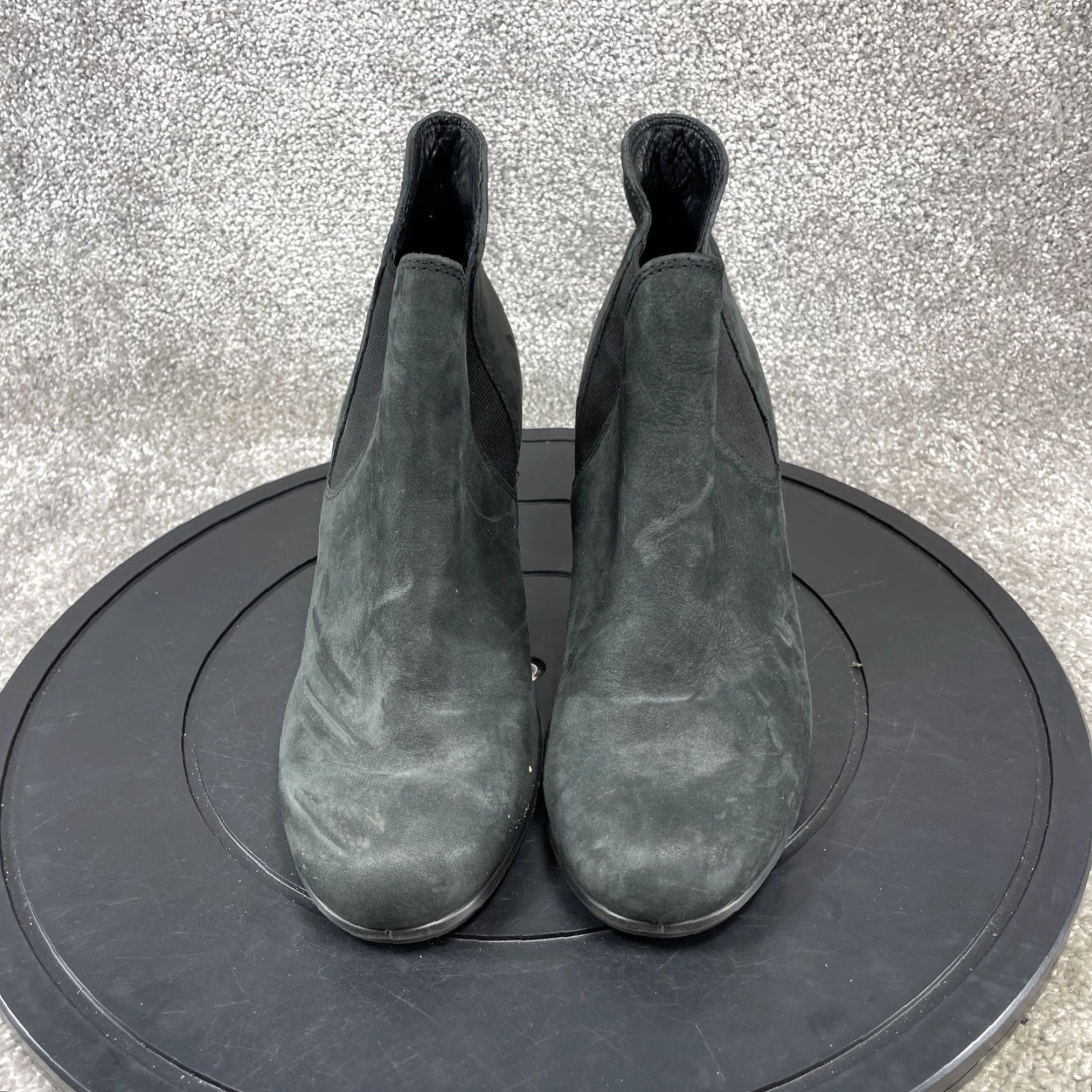 Ecco VINTAGE ECCO Chelsea Boots Women Size 39 EU 8.5 US Gray Leather Ankle High Block Heel Outdoor Fall Winter Size US 8.5 / IT 38.5 - 4 Thumbnail