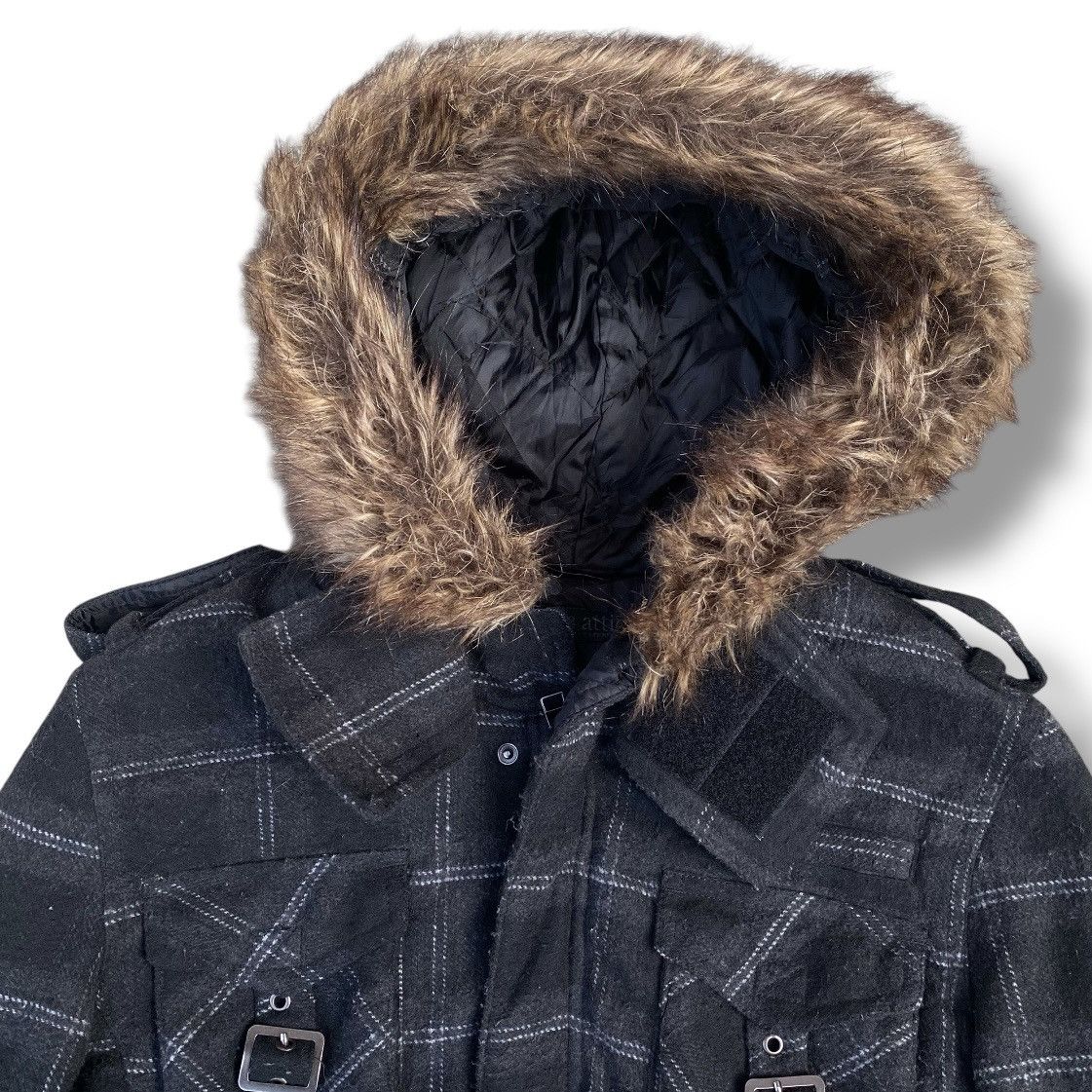 In The Attic Vintage In The Attic Checkered Zipper Wool Hoodie Jacket.#F8 Size US M / EU 48-50 / 2 - 2 Thumbnail