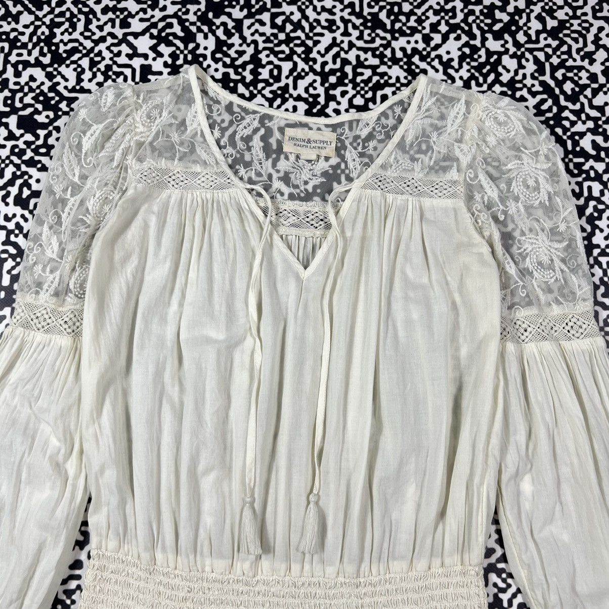 Denim & Supply Ralph Lauren Vintage Y2K Denim & Supple Ralph Lauren Lace Boho Mini Dress Size S / US 4 / IT 40 - 13 Thumbnail