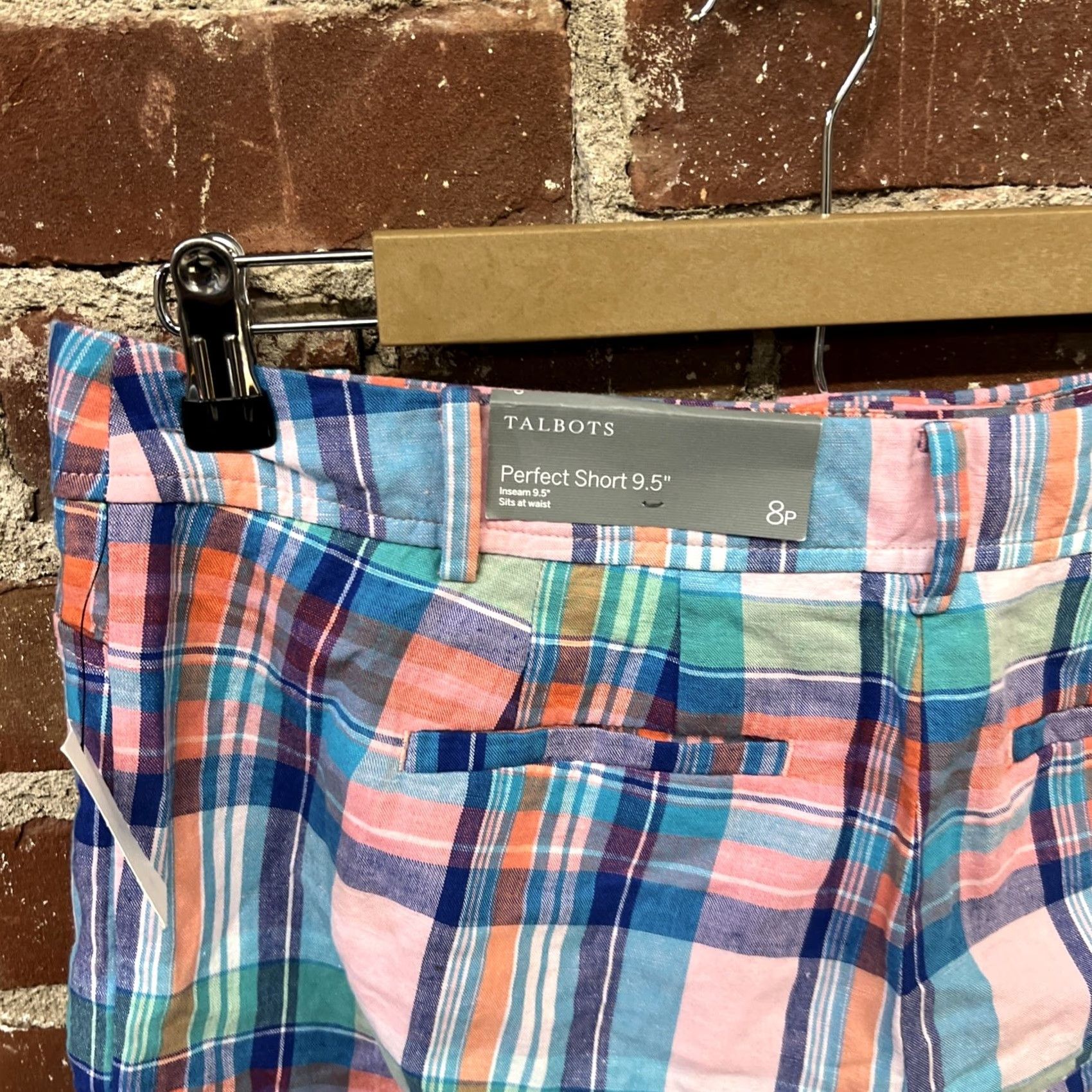 Talbots Talbots Bermuda Golf Shorts Pink Blue Plaid Linen 8P Petite NWT Mens Womens Girls Boys Size 24" / US 00 / IT 34 - 3 Thumbnail