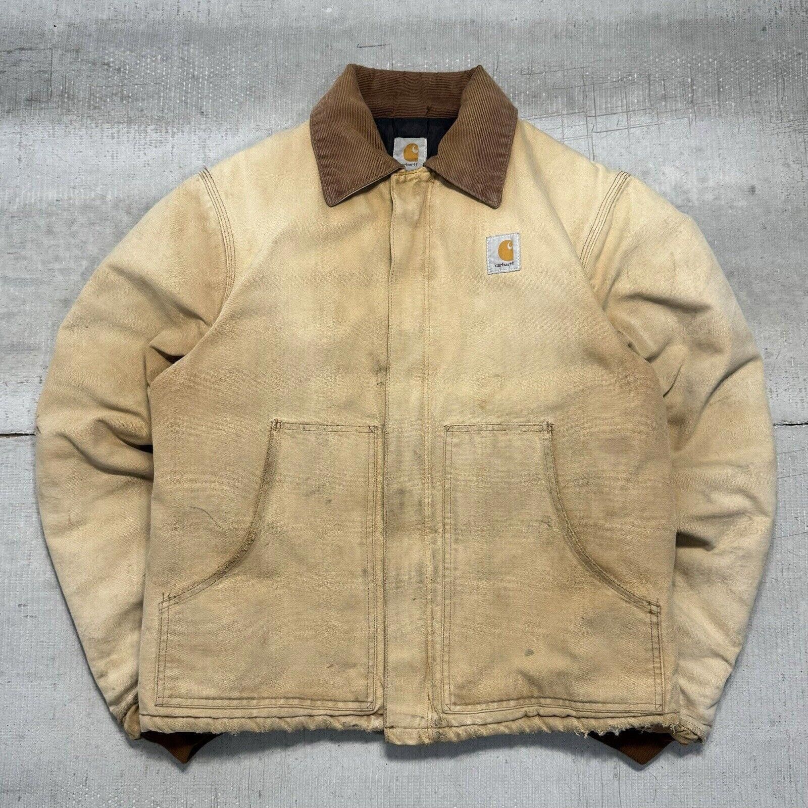 image of Faded Carhartt J02 Arctic Detroit Jacket in Tan, Men's (Size Large)