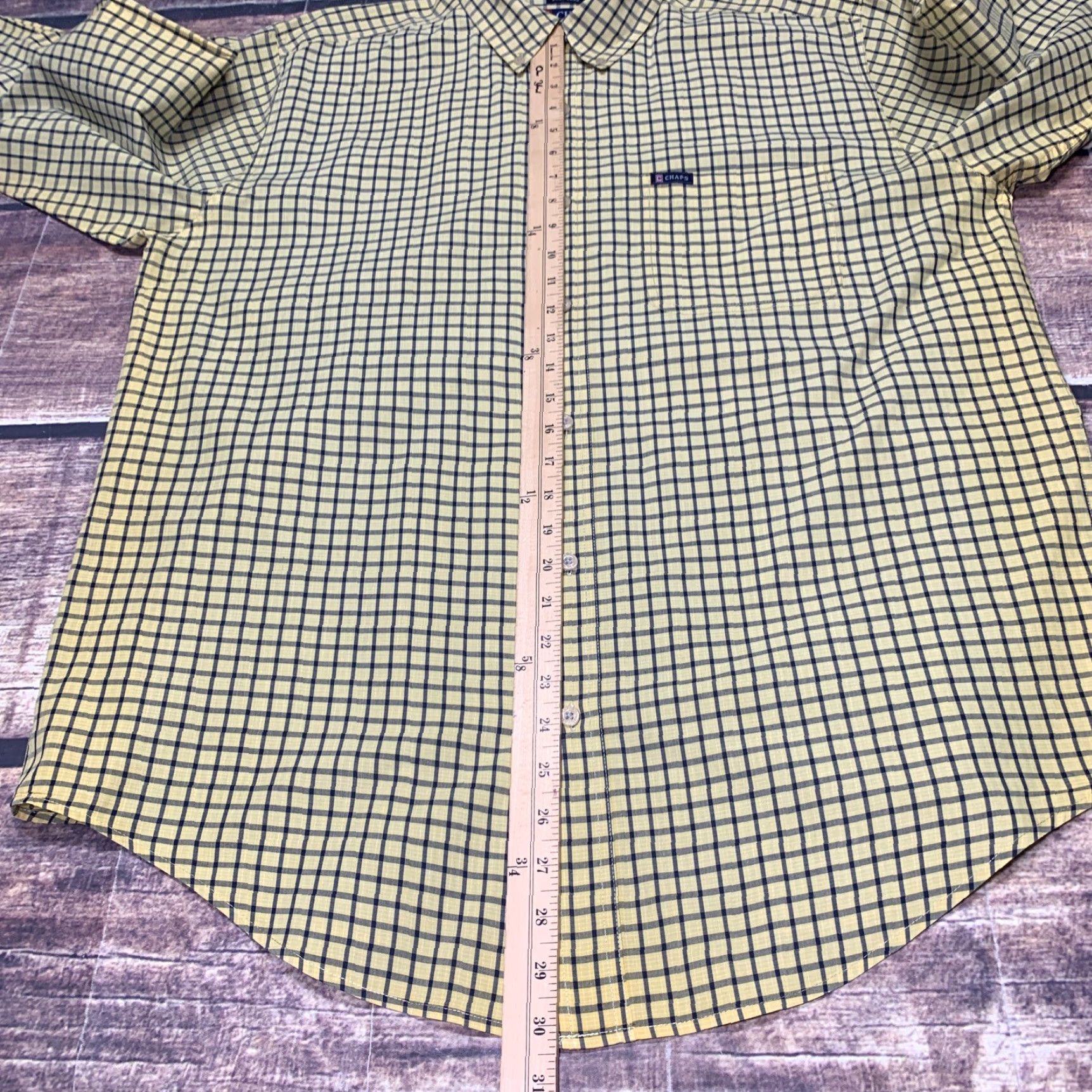 Chaps Chaps Shirt Button-Down Long Sleeve Yellow Plaid L Mens Regular Fit Size US L / EU 52-54 / 3 - 4 Thumbnail