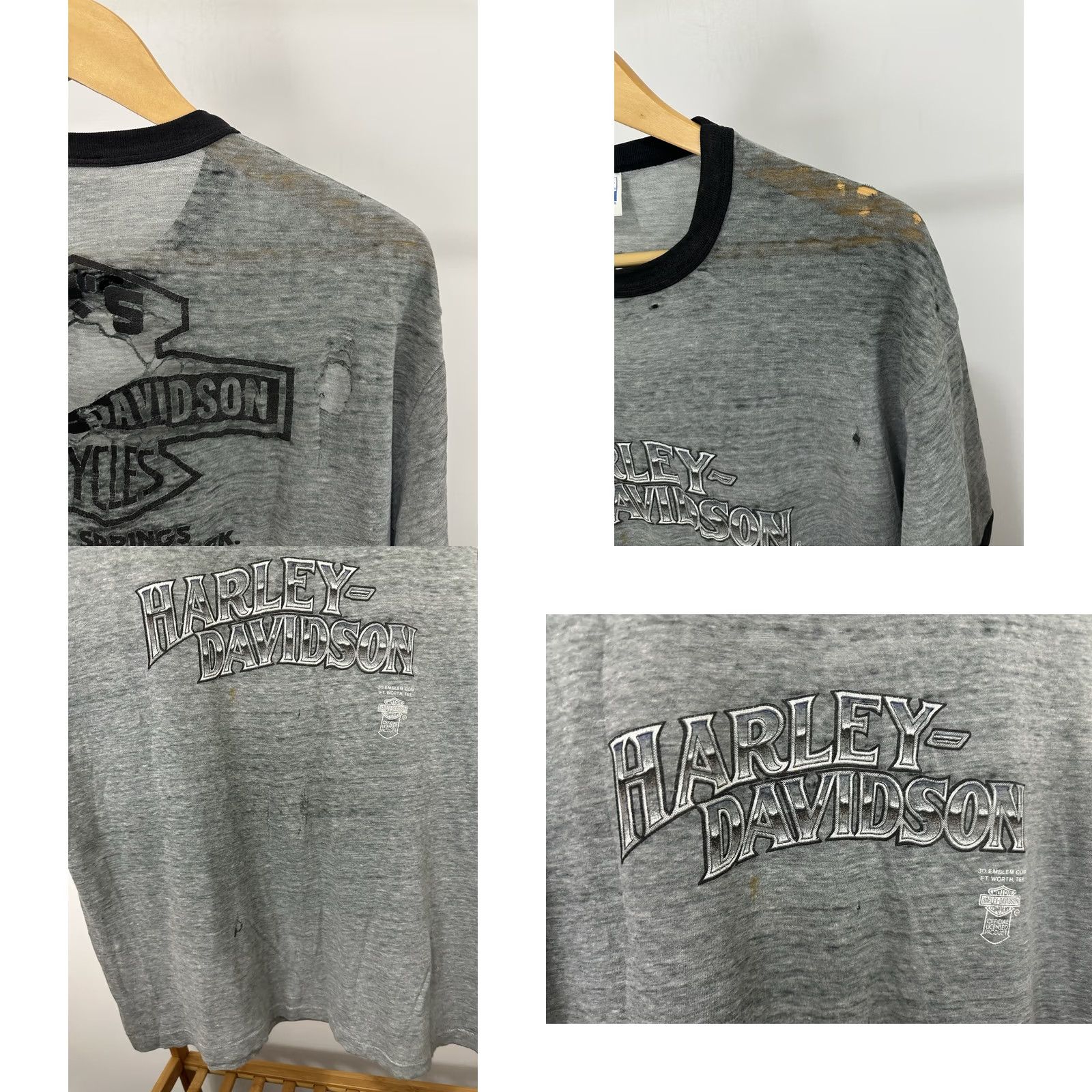 Hanes VTG 80s Harley Davidson 3D Emblem Thrashed Paper Thin Burnout T-Shirt XL Mens Gray Harley Davidson Shirt XL Mens Distressed Biker Grunge 80s Size US XL / EU 56 / 4 - 8 Thumbnail