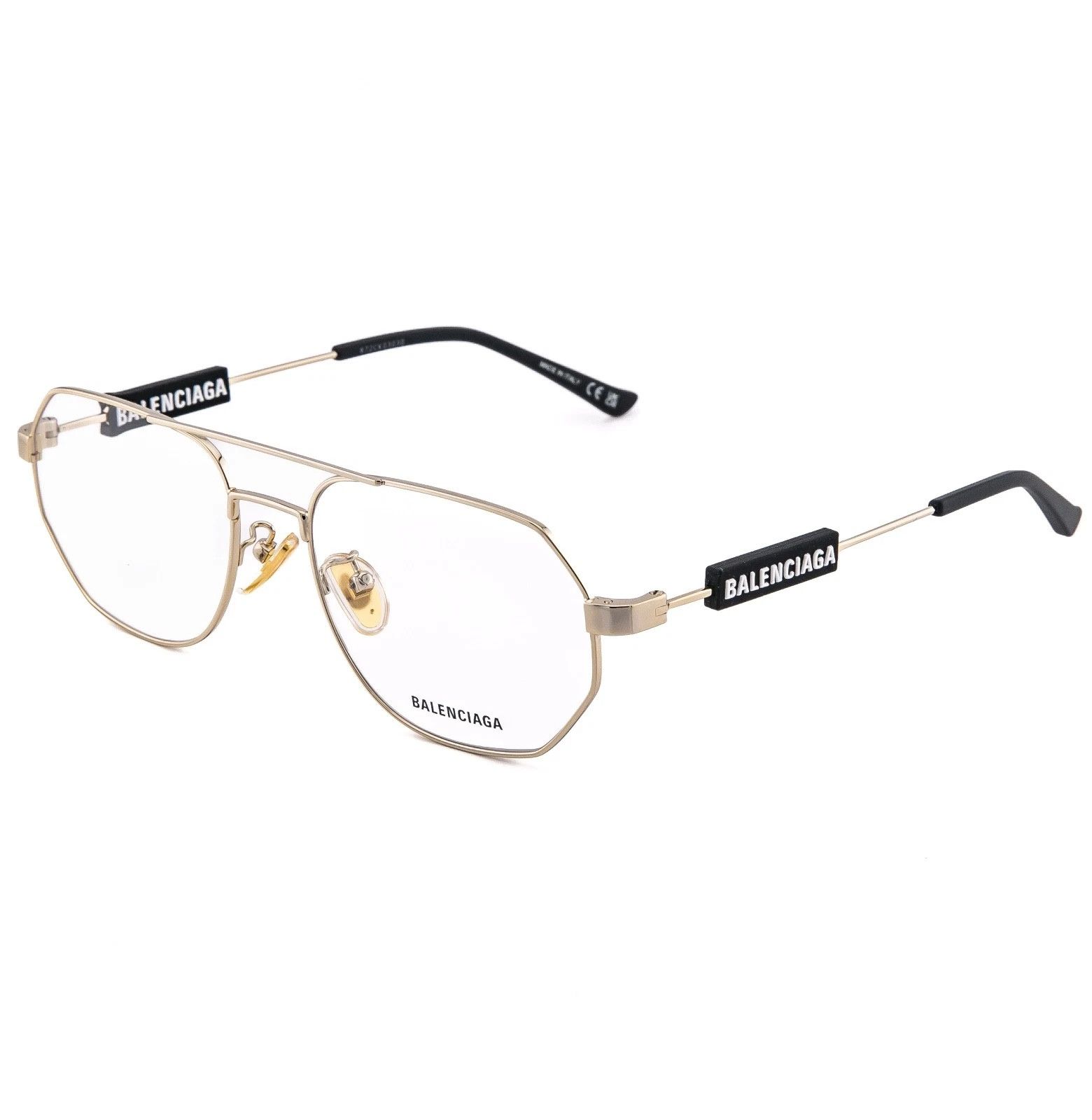 Balenciaga BALENCIAGA TAG 0117 Gold Unisex Aviator Eyeglass BB0117O 003 Size ONE SIZE - 4 Thumbnail