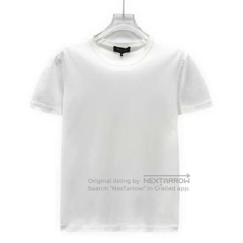 Loro Piana Loro Piana White logo embroidered cotton short-sleeve T-sh Size S / US 4 / IT 40 - 1 Thumbnail