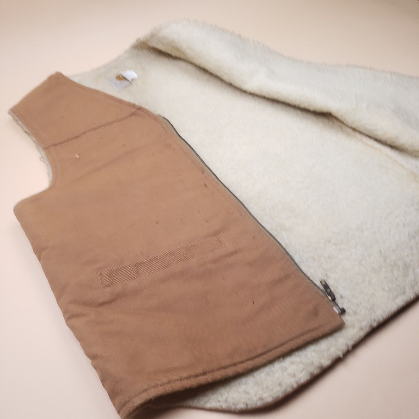Carhartt Vintage 90s Carhartt Vest Fur Sherpa Distressed XL USA LT Size US L / EU 52-54 / 3 - 5 Thumbnail