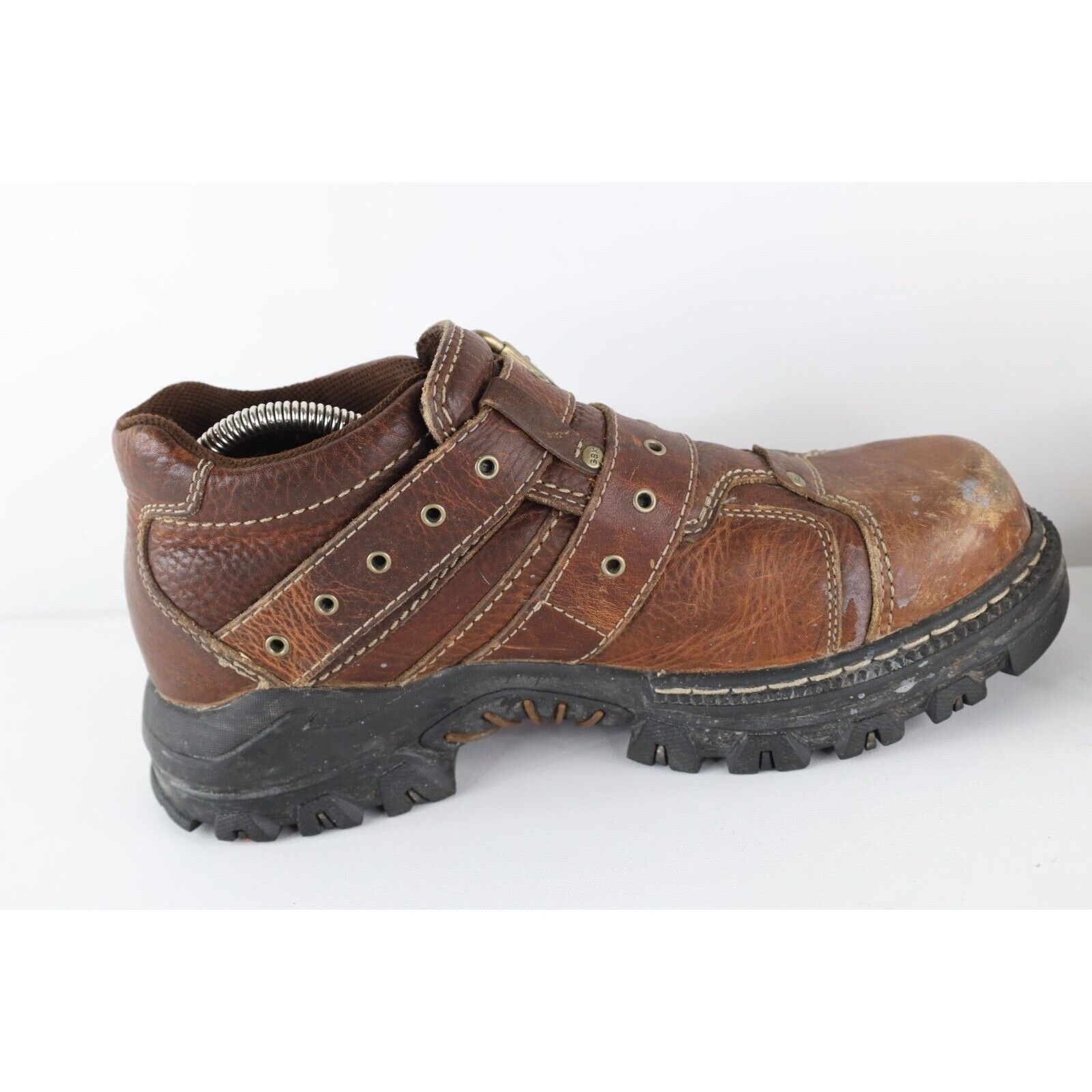 Vintage Vintage 90s Y2K Distressed Gothic Chunky Leather Strap Boots Size US 8.5 / EU 41-42 - 7 Thumbnail