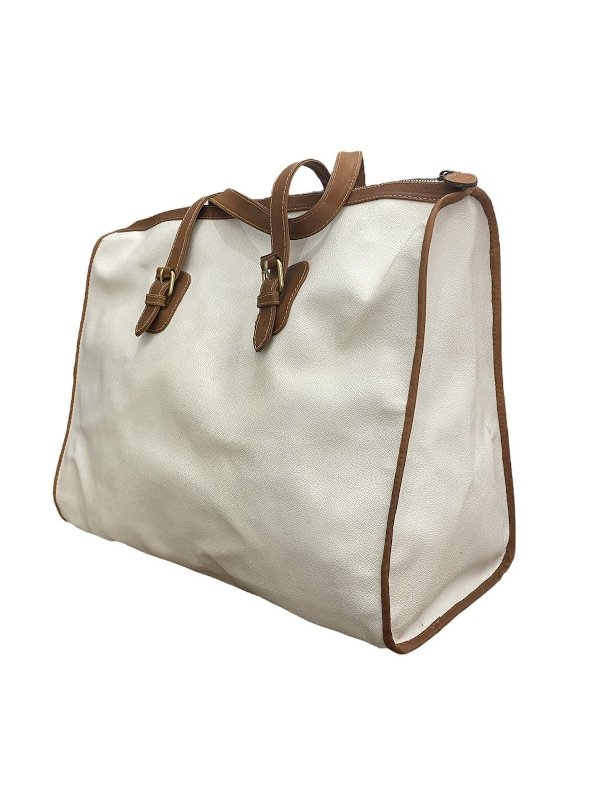 Trussardi × Vintage 80s Trussardi Italy Canvas Leather Travel Bag | Old Money Size ONE SIZE - 6 Thumbnail