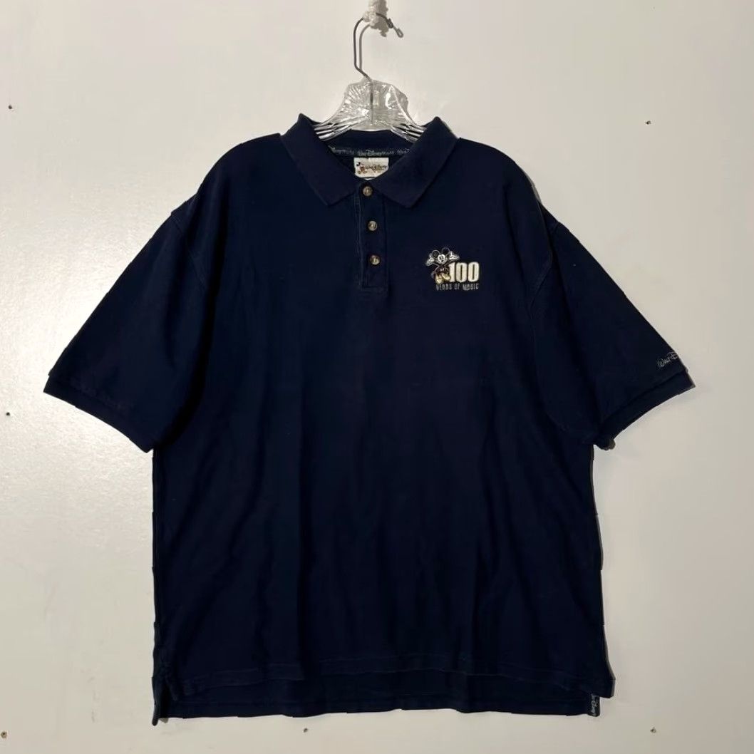 Disney VINTAGE Walt Disney 100 Years Of Magic Navy Blue Short Sleeve Polo Shirt Mens L Size US L / EU 52-54 / 3 - 2 Thumbnail