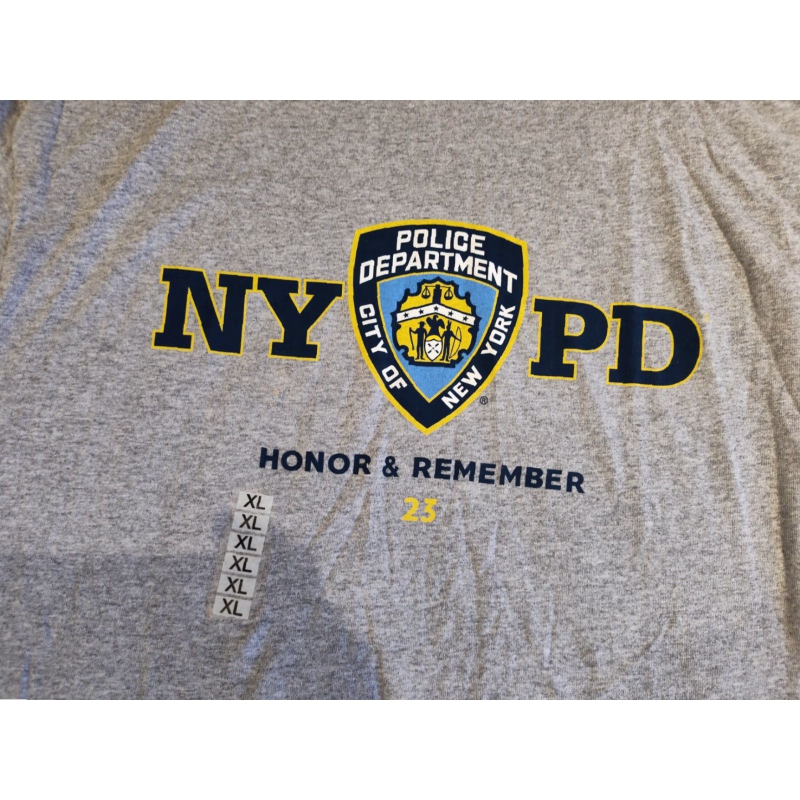 Vintage NYPD Mens T-Shirt XL Gray Cotton Officially Licensed Short Sleeve Classic Fit Unknown Country Size US XL / EU 56 / 4 - 4 Thumbnail