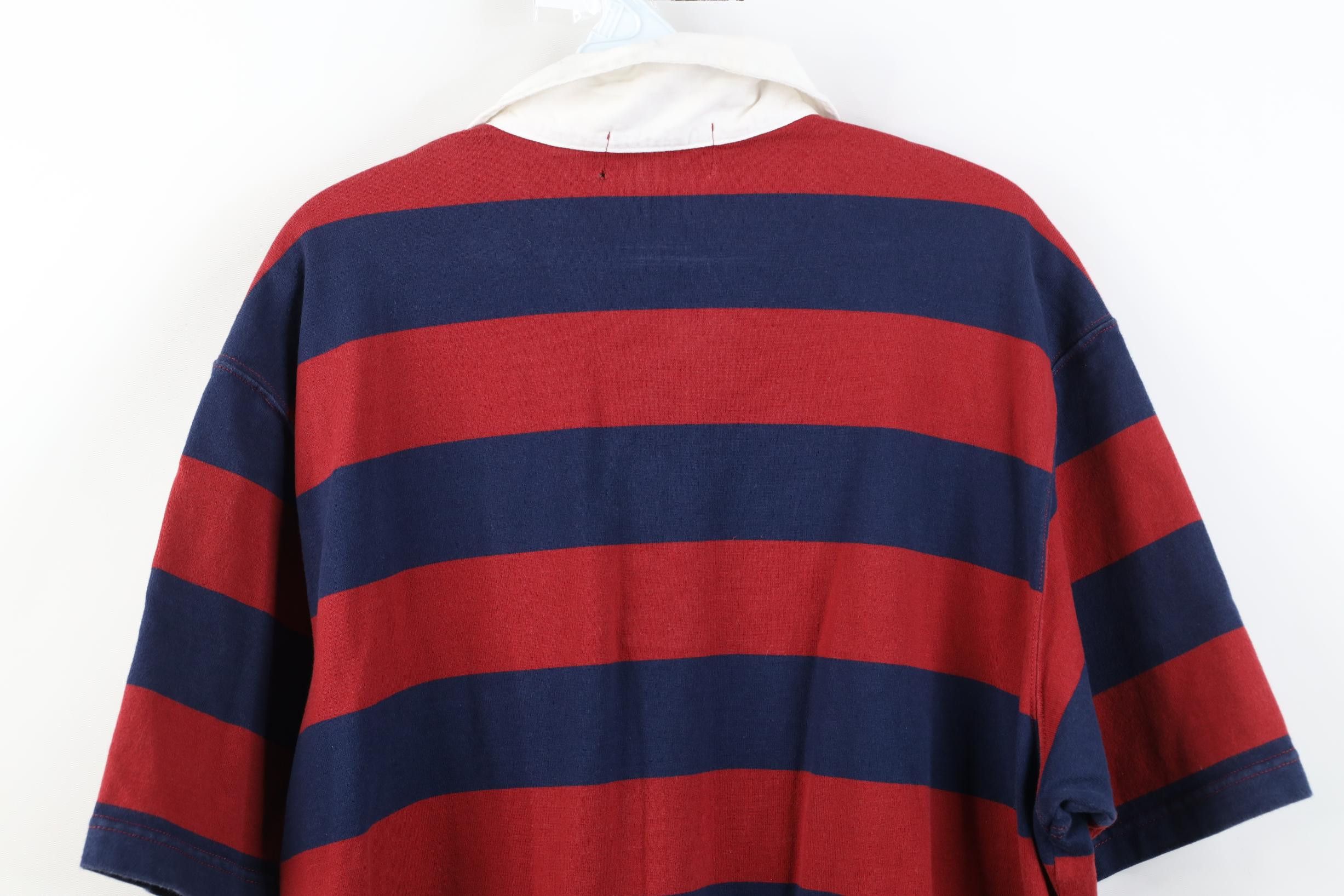 Eddie Bauer Vintage 90s Y2K Eddie Bauer Heavy Striped Rugby Polo Shirt Size US L / EU 52-54 / 3 - 12 Thumbnail