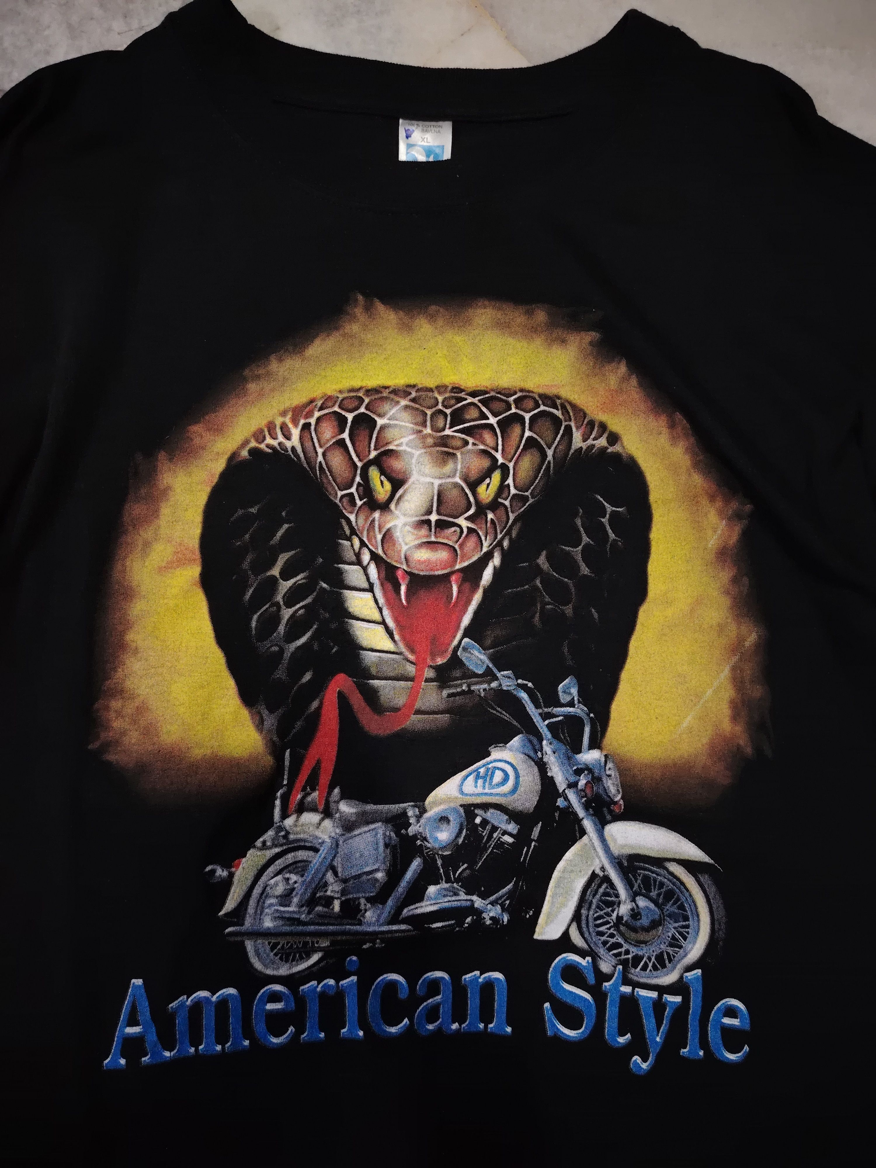 Vintage Vintage American Style Harley Davidson Cobra t shirt Size US XL / EU 56 / 4 - 2 Thumbnail