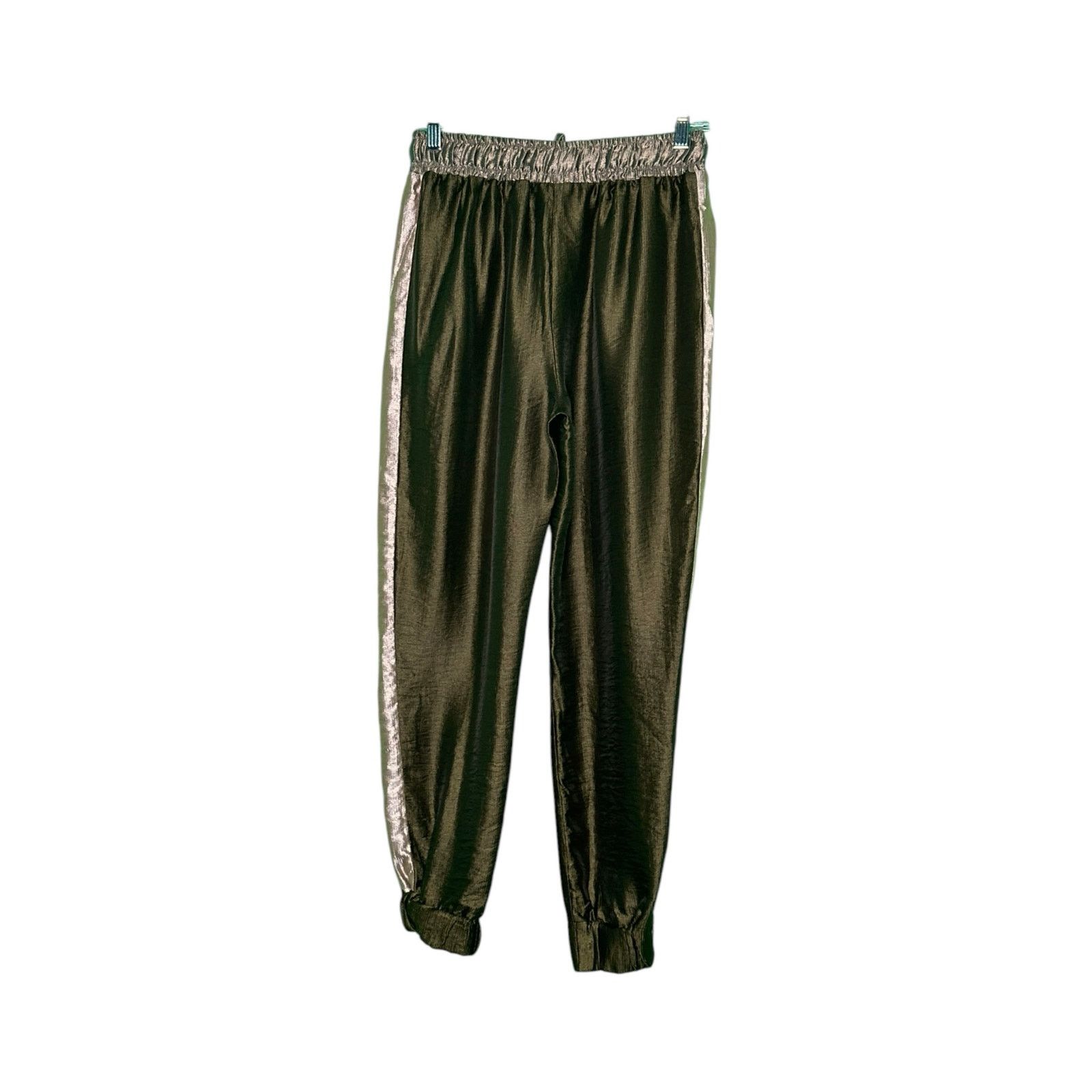 Zara Zara gold green satin effect pull on cuffed pants size Small Size 27" / US 4 / IT 40 - 11 Thumbnail