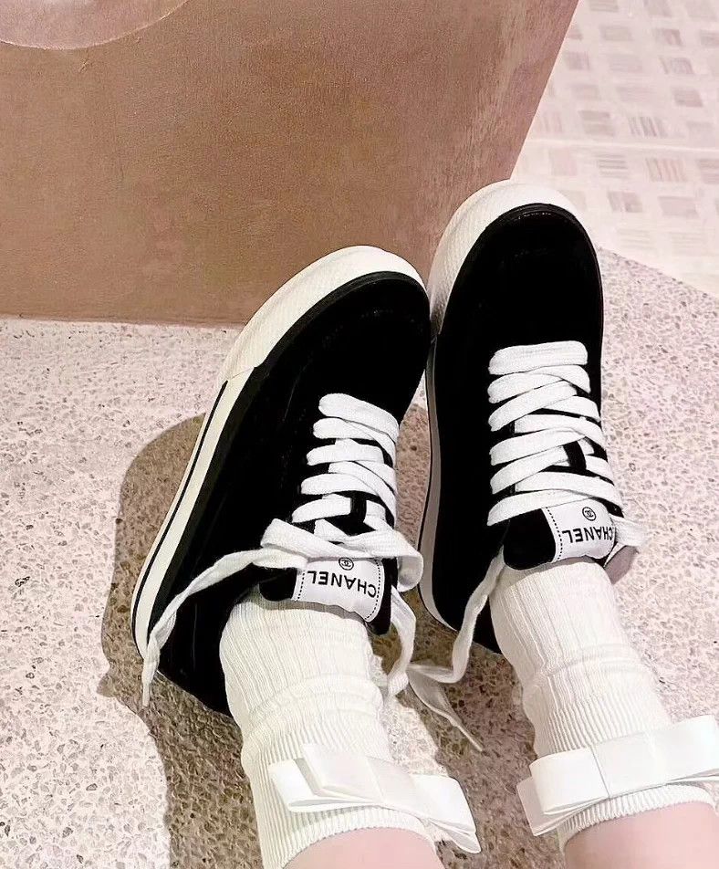 Chanel Chanel Platform Sneakers Black 38 EU 98 New Size US 7 / IT 37 - 8 Thumbnail