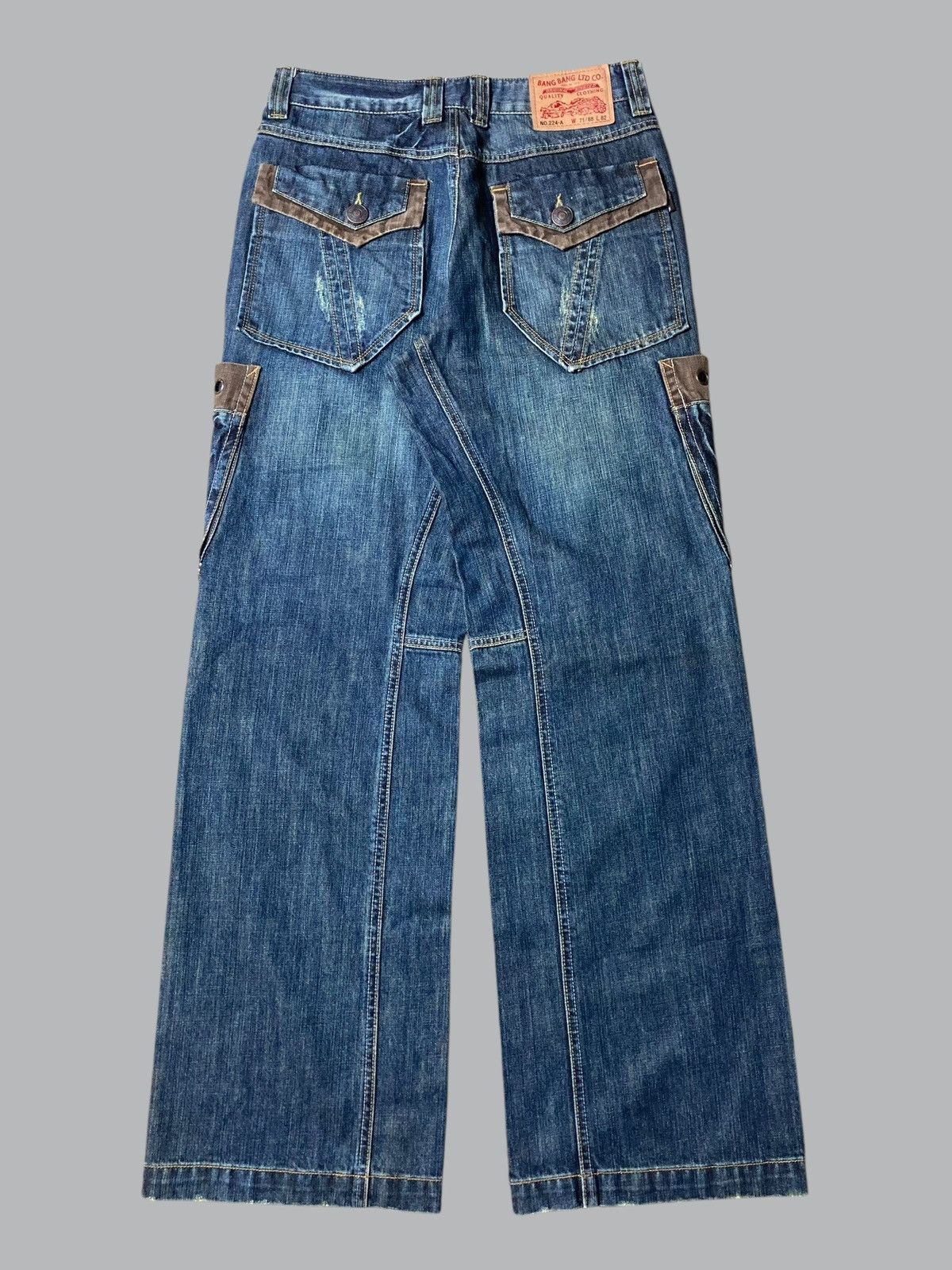 Hysteric Glamour × Japanese Brand × Tornado Mart BANGBANG Cargo Baggy Distressed Jeans Size US 29 - 2 Thumbnail
