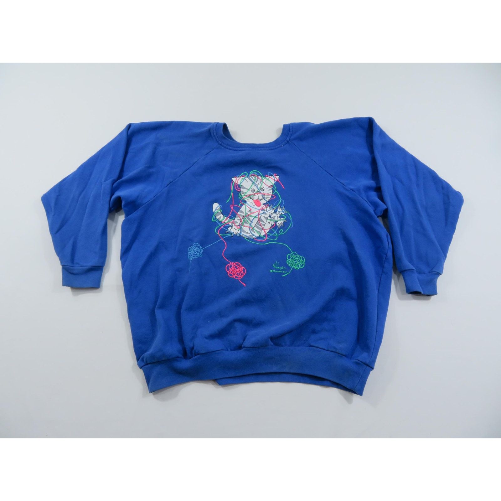 Other Cat Kitten Kitty Sweatshirt, G Johnson Blue Sz XL-2XL? 1990s Size L / US 10 / IT 46 - 1 Thumbnail