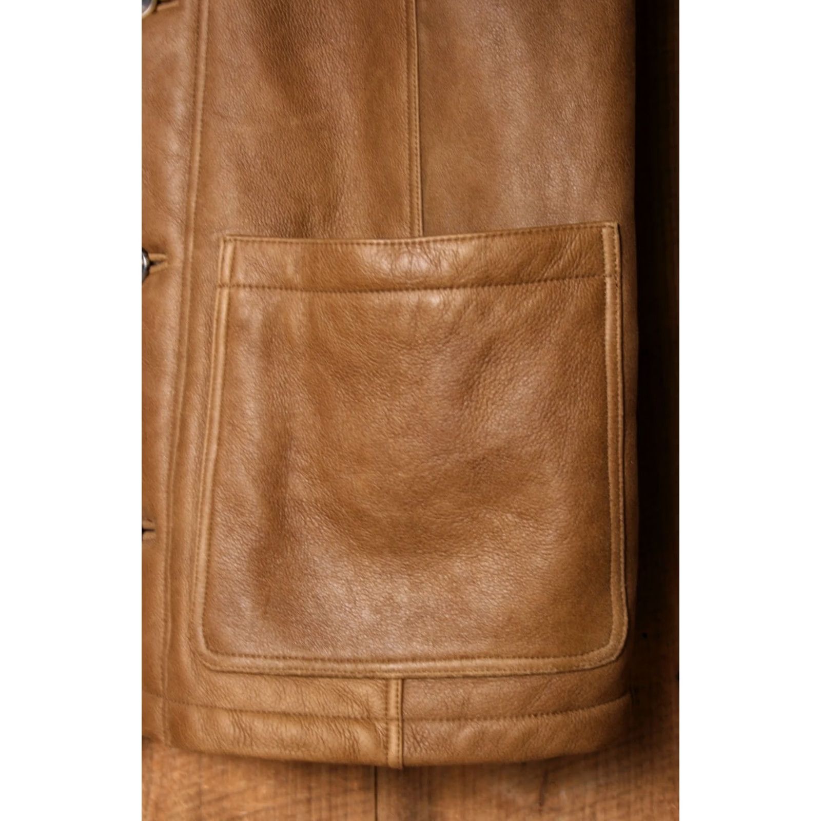 The Territory Ahead VINTAGE Territory Ahead Car Coat Brown Leather Shearling Lined Men's Sz. L Shirt Size US L / EU 52-54 / 3 - 5 Thumbnail