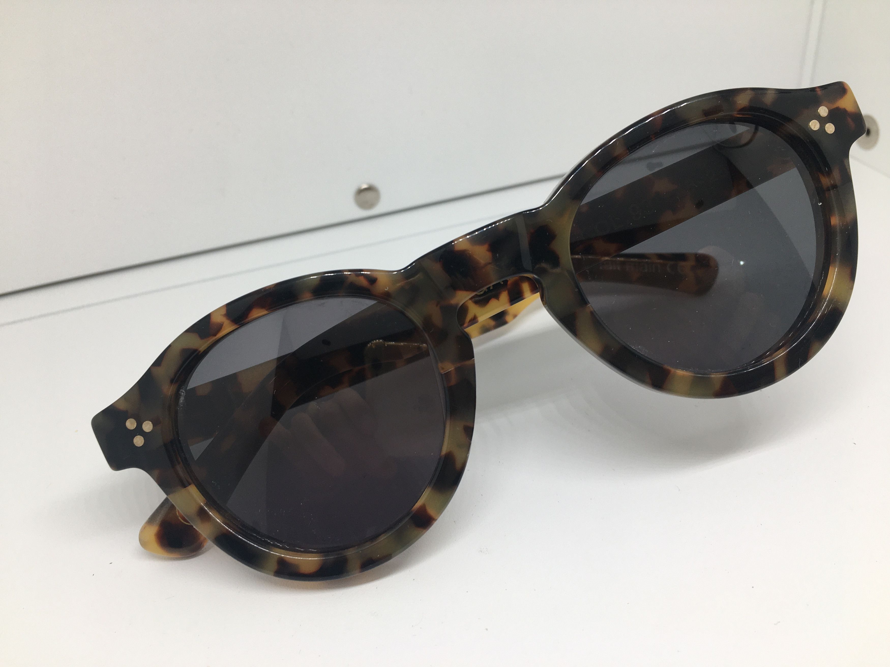 Lesca Lunetier Lesca Lunetier GASTON Tortoise Chunky Round Sunglasses Frame Size ONE SIZE - 7 Thumbnail