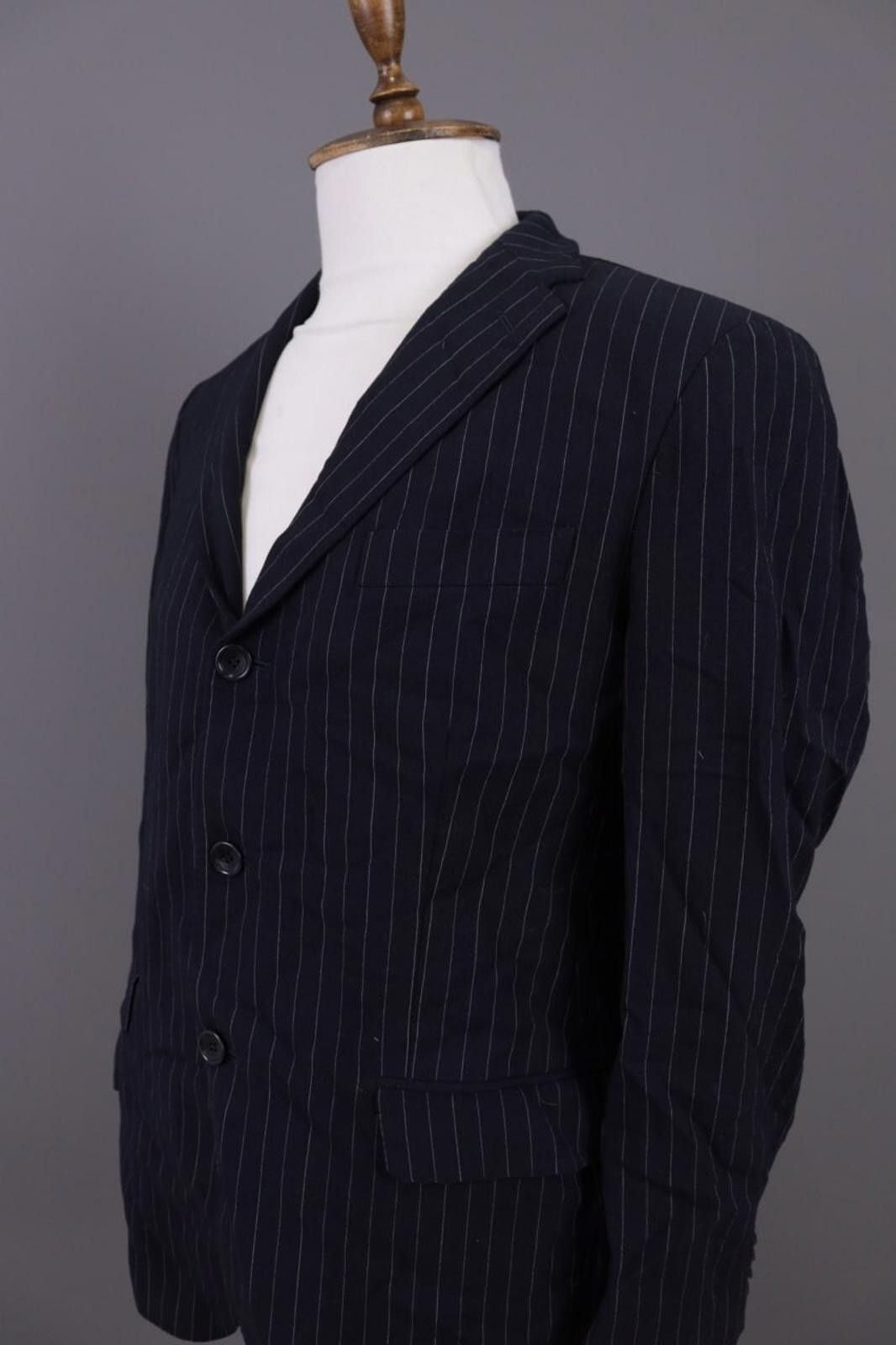 Designer Boggi Milano Black Stripe Wool Sport Coat Size EU 46 US 36 M Size 40R - 10 Thumbnail