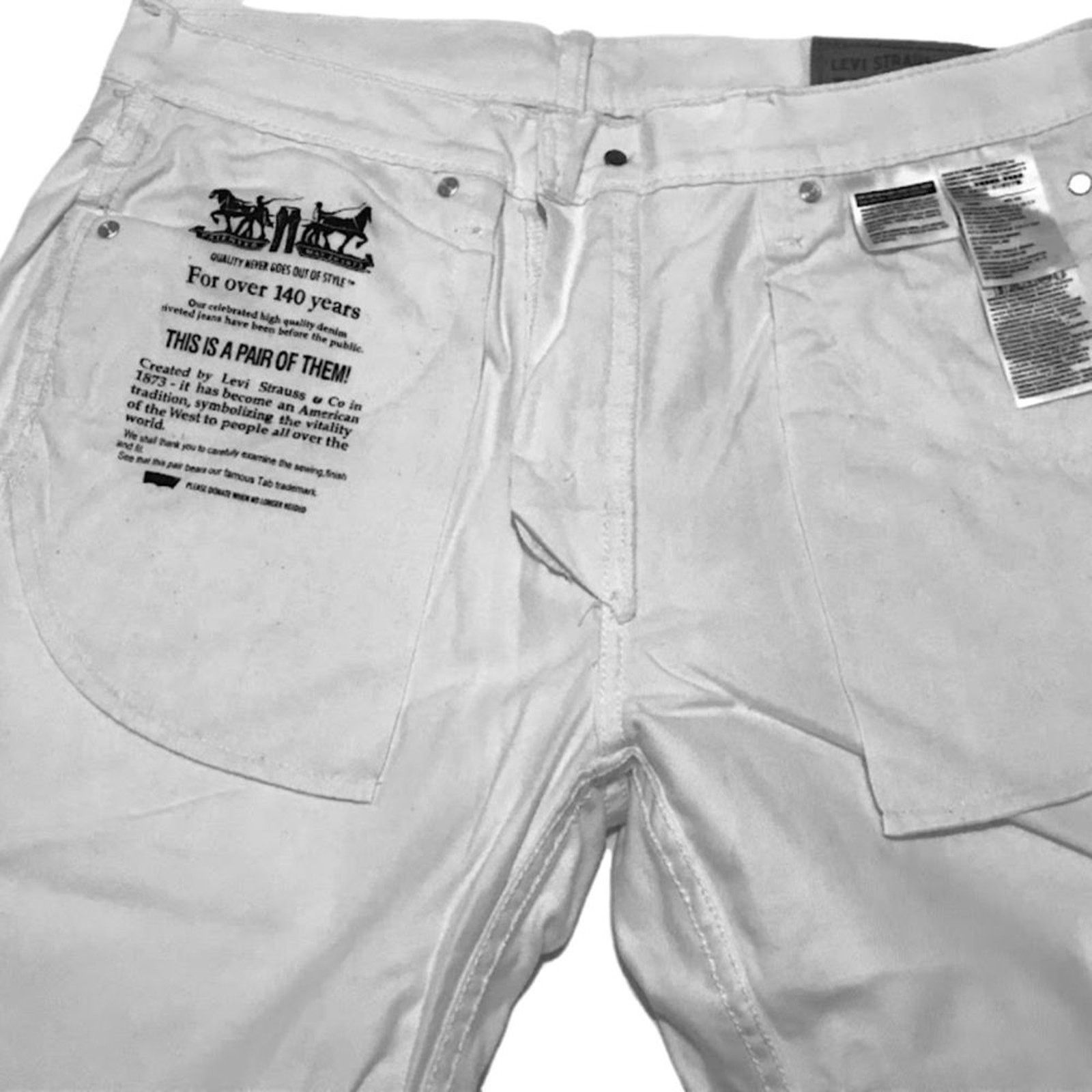 Levi's Levi Strauss & Co. Men`s Pants Jeans Denim White W33 L32 Size US 34 / EU 50 - 10 Thumbnail