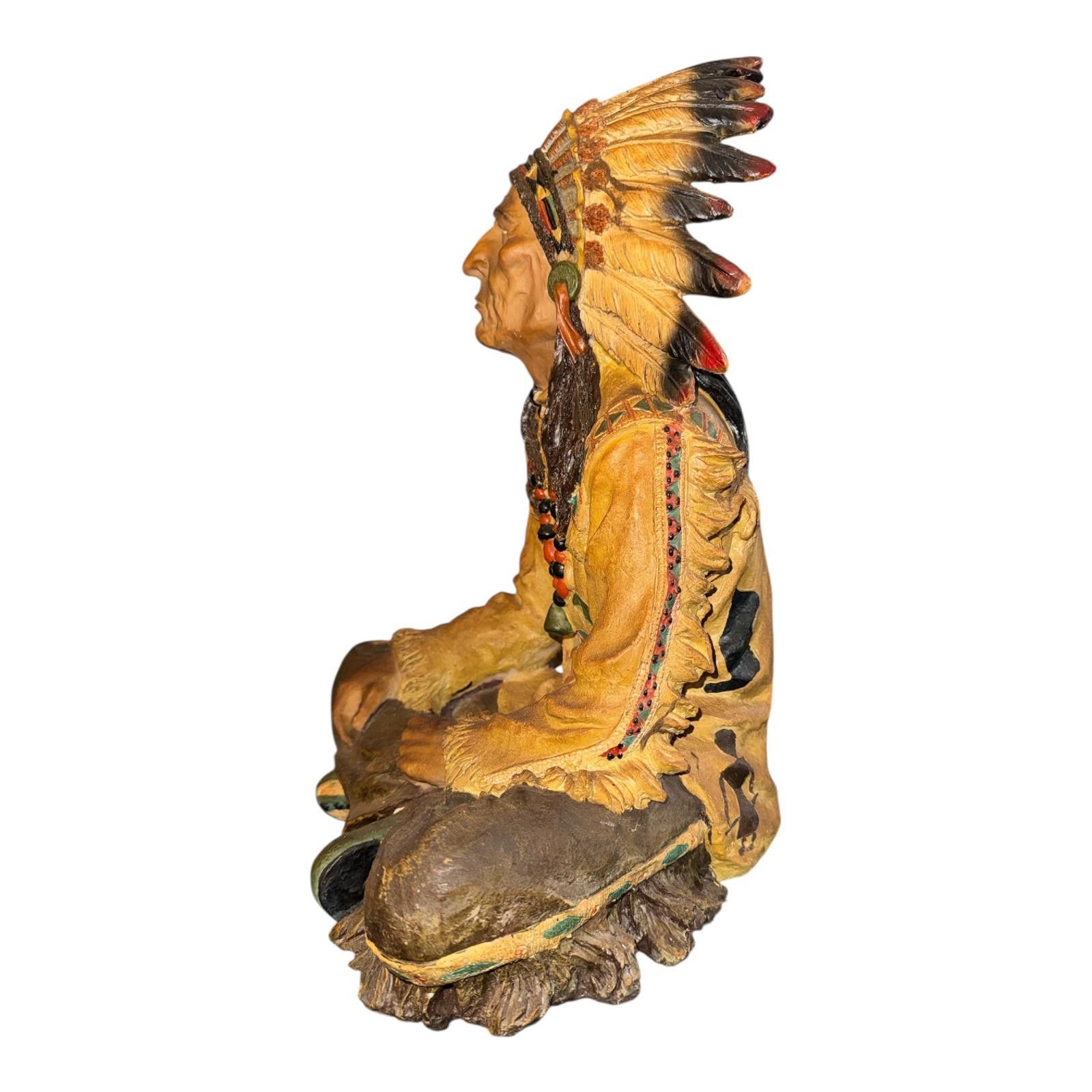 Unknown London HandmadeNative American Chief Figurine Sculpture 13" Size ONE SIZE - 2 Thumbnail