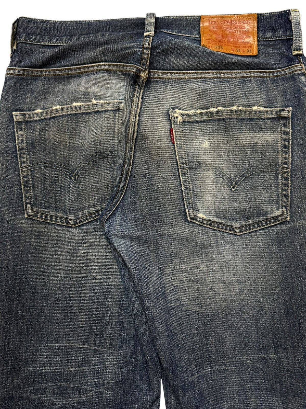 Levi's Vintage Levis 505 Blue Faded Distressed Regular Straight Leg Size US 31 - 5 Thumbnail